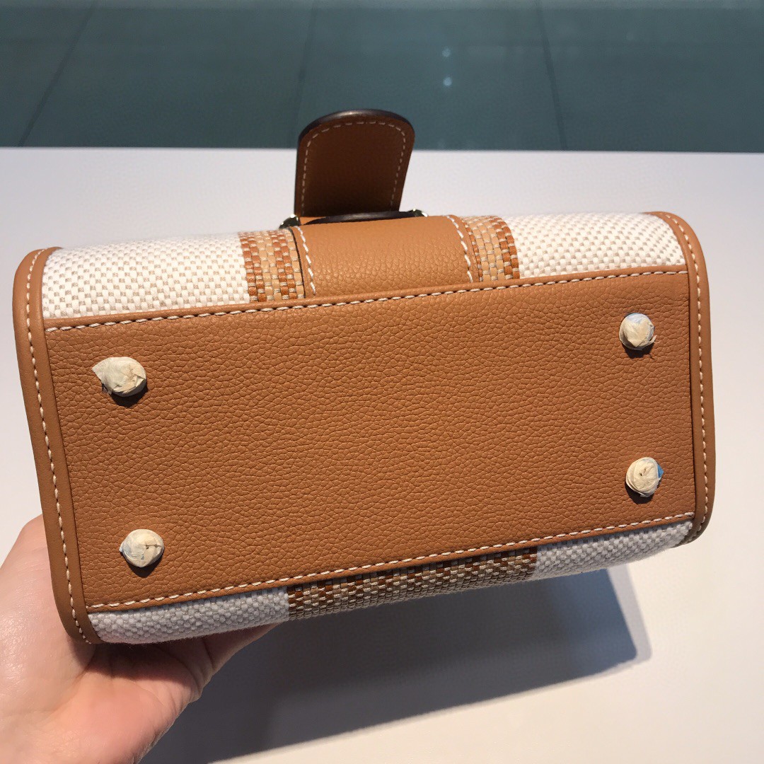 Delvaux White Toile Sangle Brillant Mini