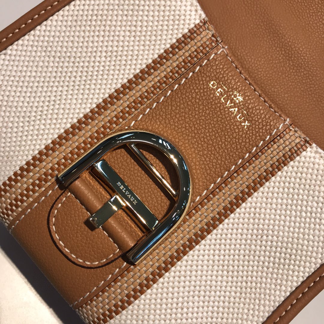 Delvaux White Toile Sangle Brillant Mini