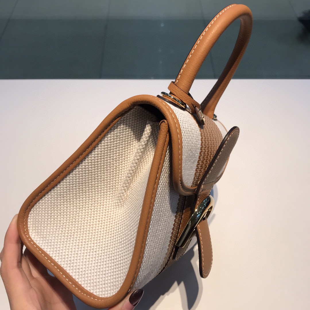 Delvaux White Toile Sangle Brillant Mini