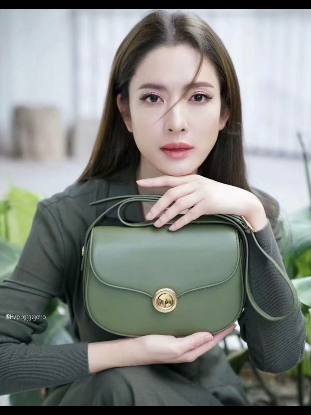 Delvaux small Ghiera bag Smooth Calfskin FAO1146 Azuki Beans/dark Lichen Green (B4AX)