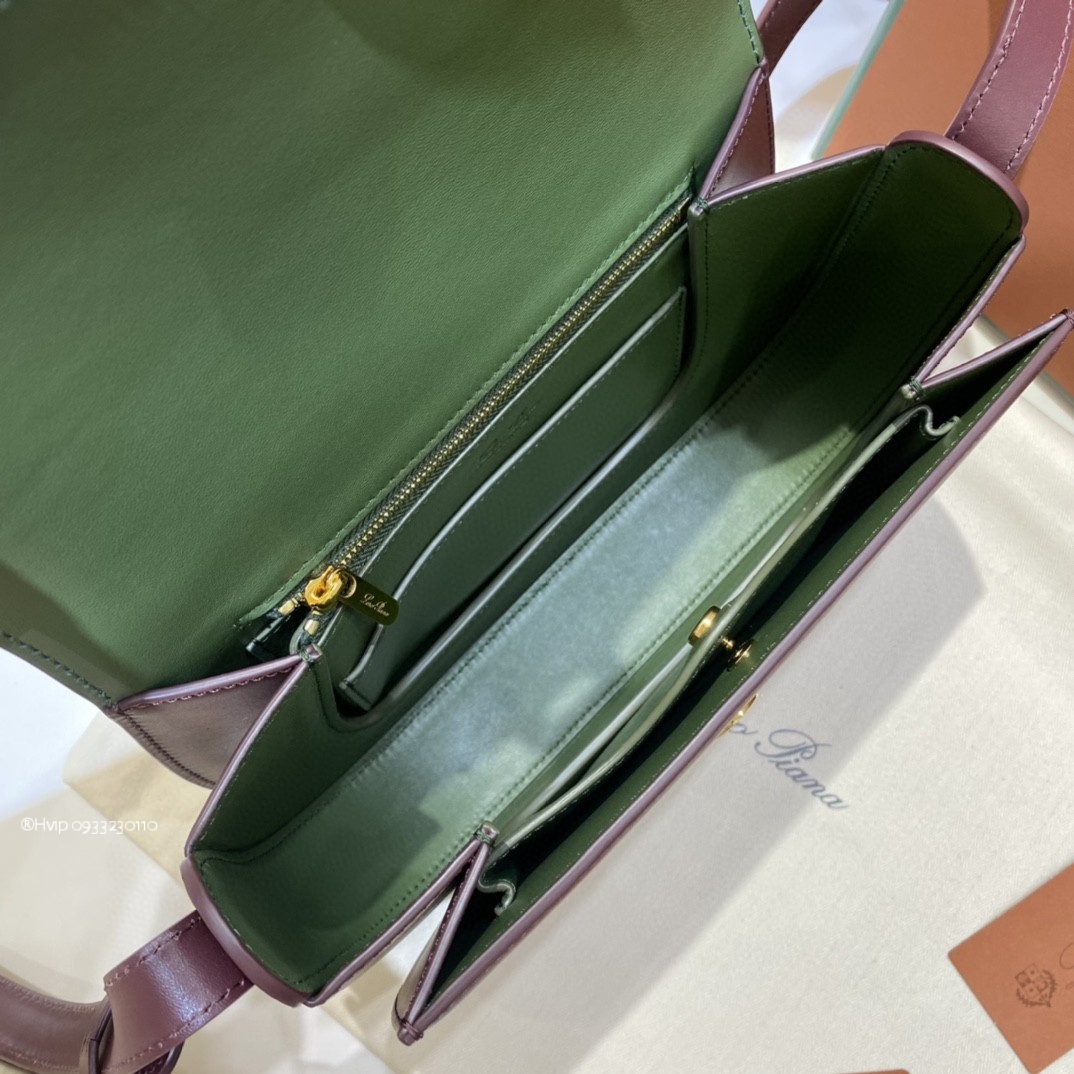 Delvaux small Ghiera bag Smooth Calfskin FAO1146 Dark Choco Licorice/matcha Powder (B3QU