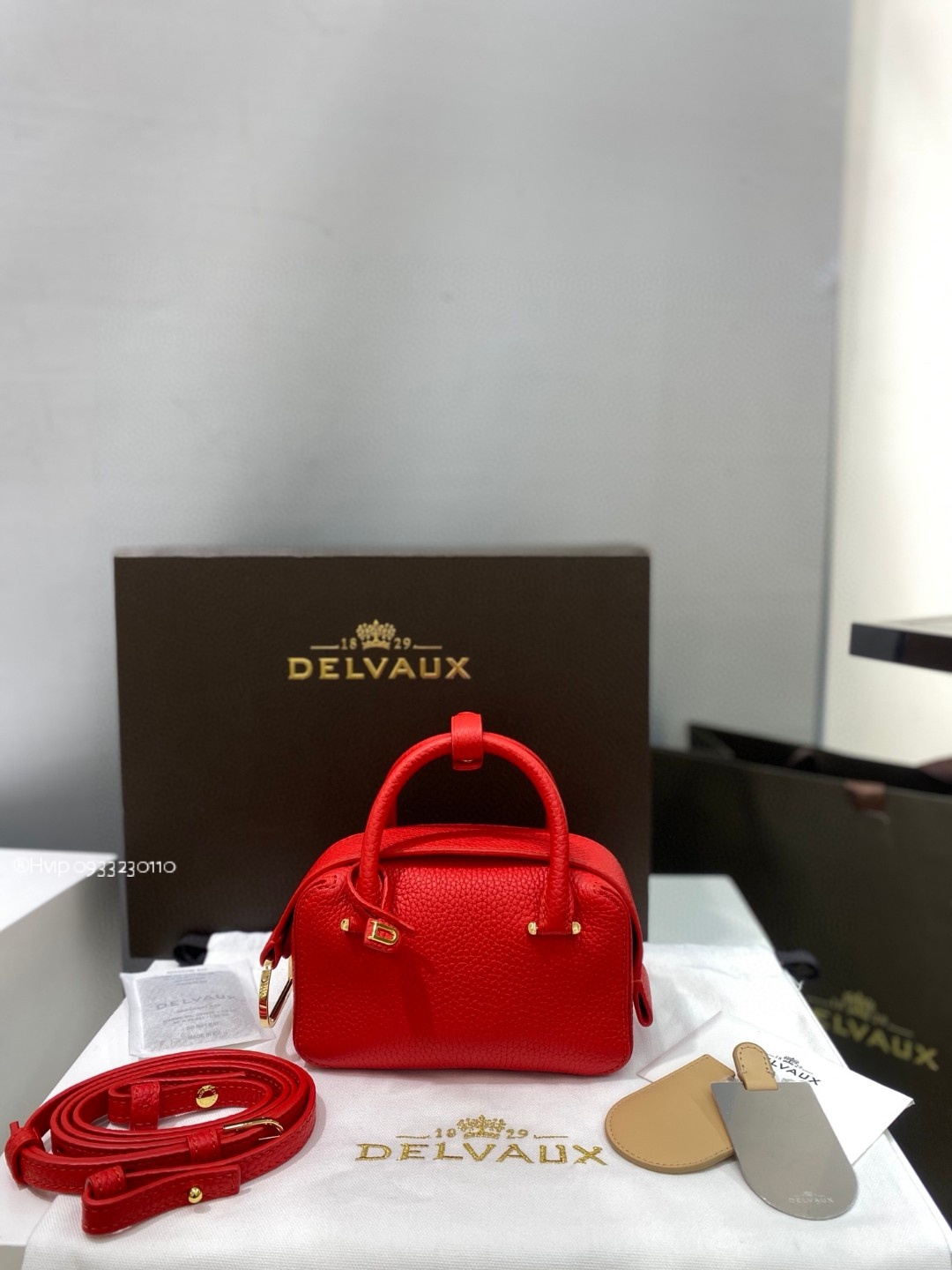 Delvaux Cool Box Nano in Taurillon Soft AA0669AQY Velvet