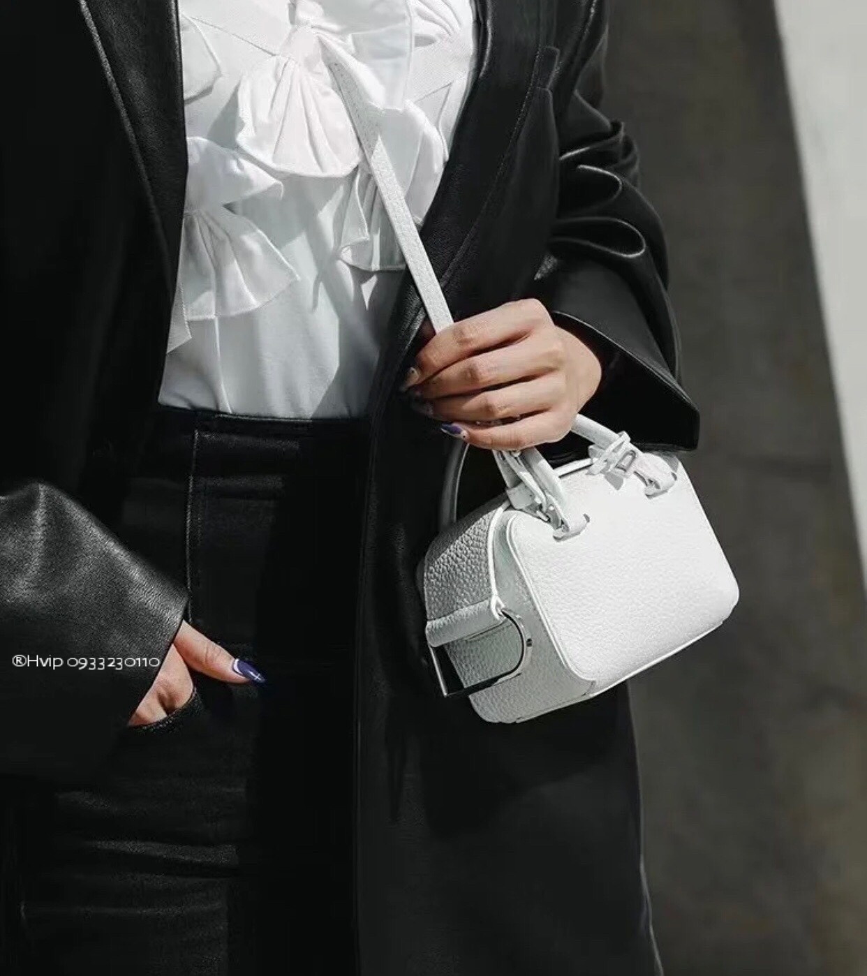 Delvaux Cool Box Nano in Taurillon Soft AA0669AQY white