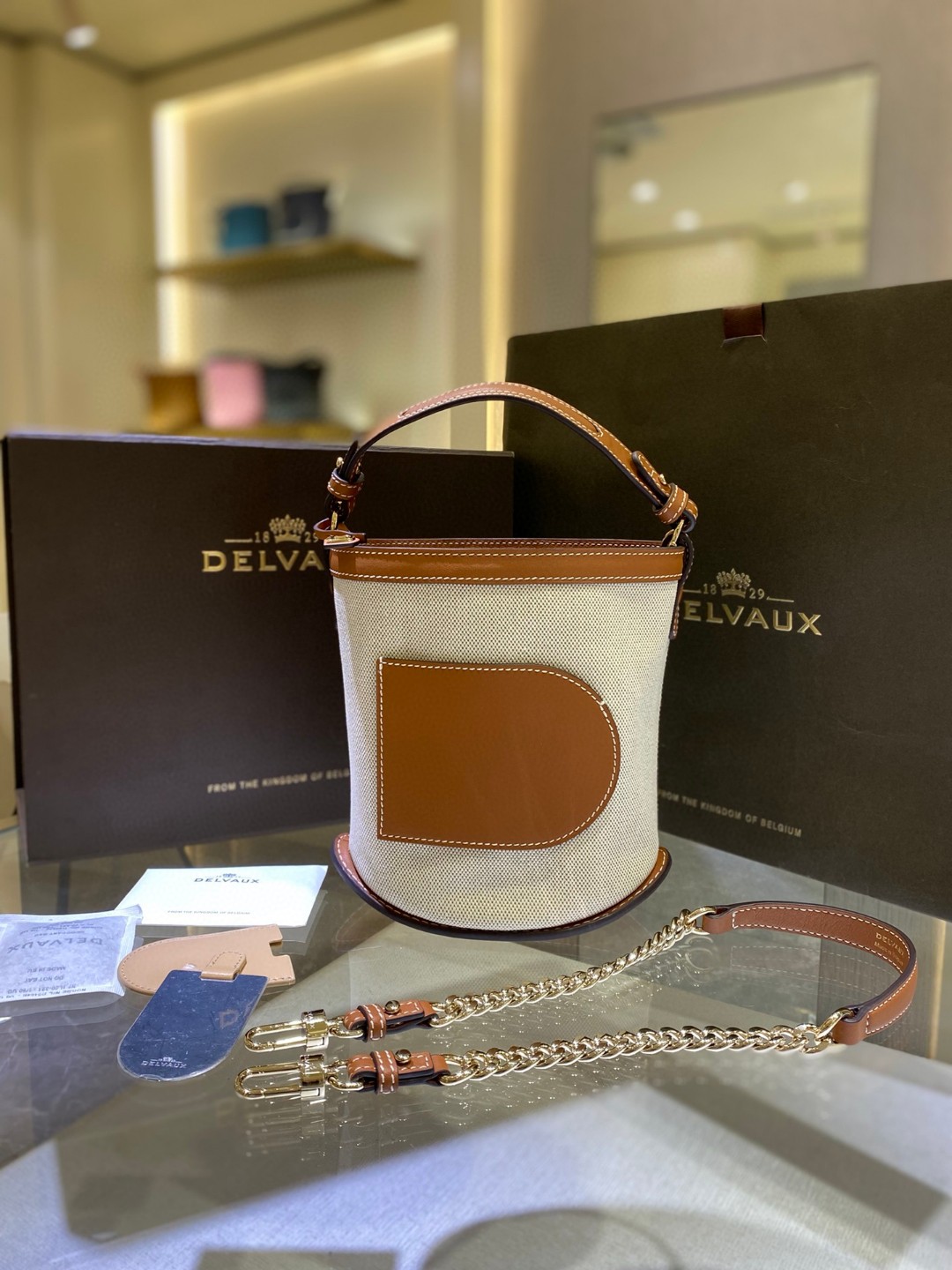 Delvaux Pin Daily in Canvas (Natural - Tan)
