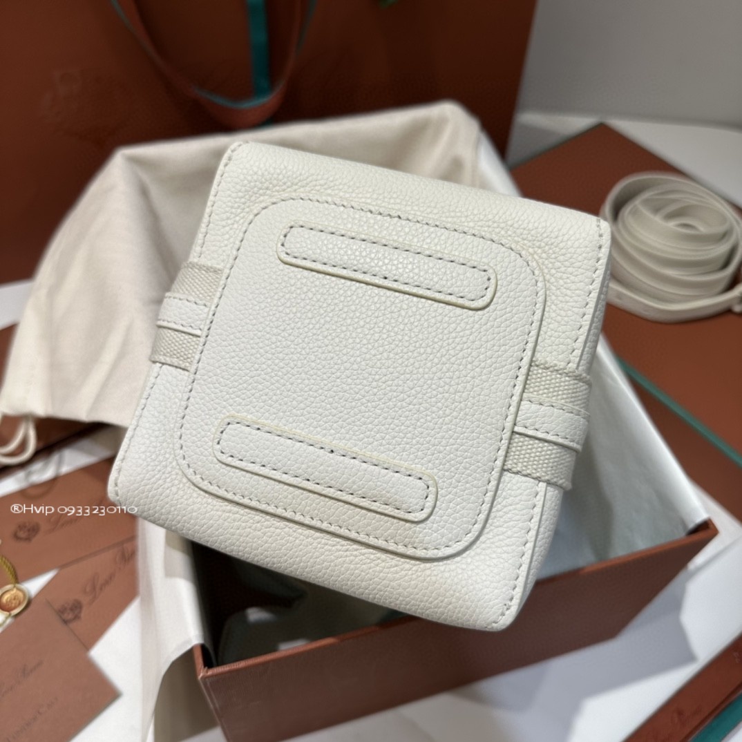 Loro Piana Micro Bale bag Grained Calfskin FAM7943 Whisper White (1615)