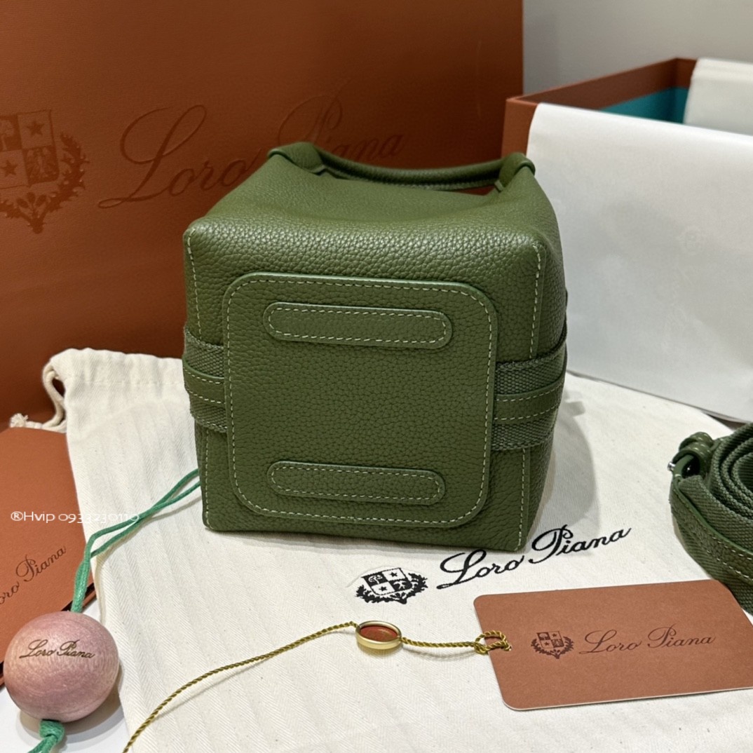 Loro Piana Micro Bale bag Grained Calfskin FAN4647 Green