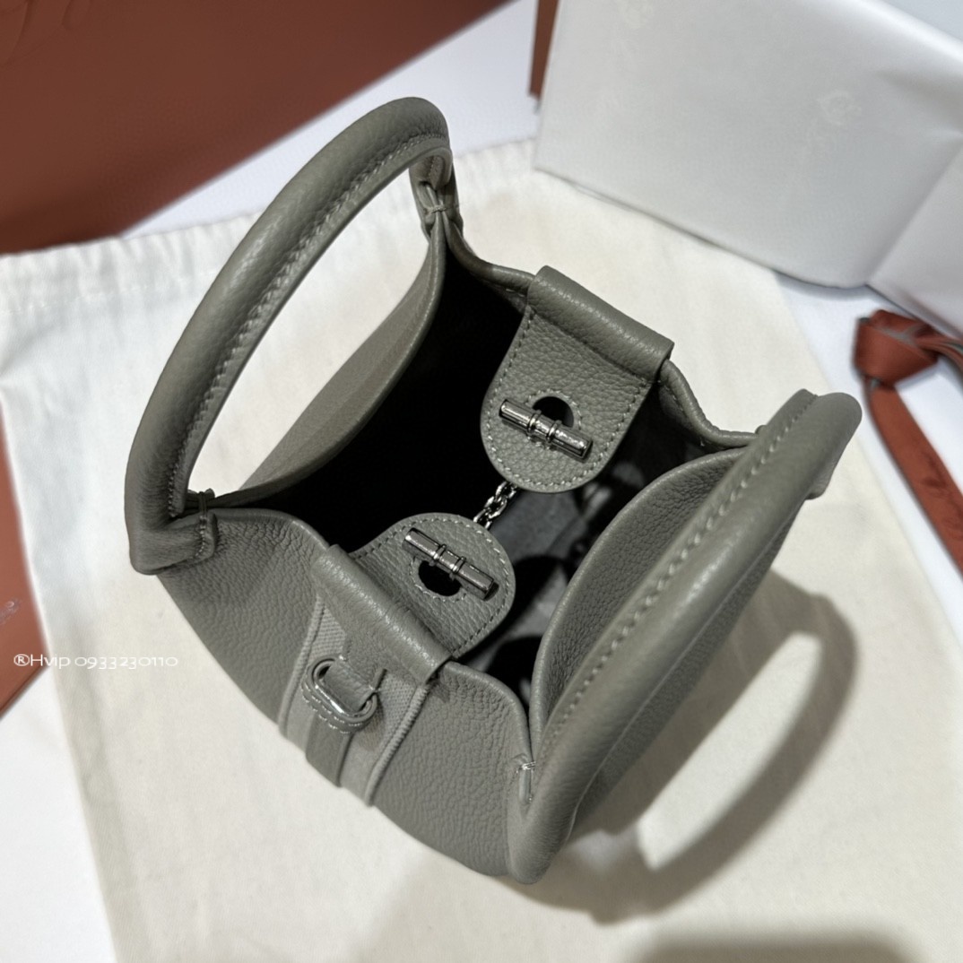 Loro Piana Micro Bale bag Grained Calfskin FAN4647 Light Wasabi (50YB)