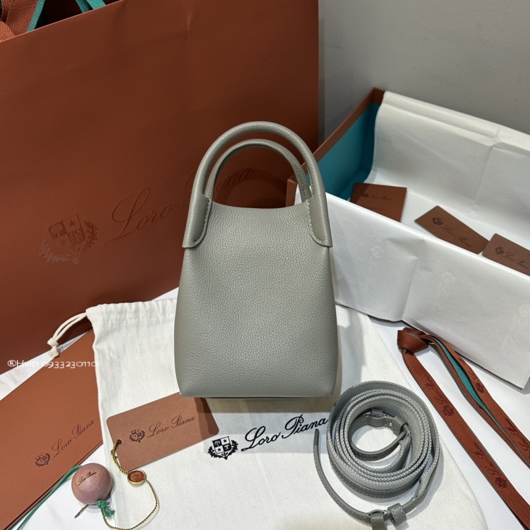 Loro Piana Micro Bale bag Grained Calfskin FAN4647 Light Wasabi (50YB)