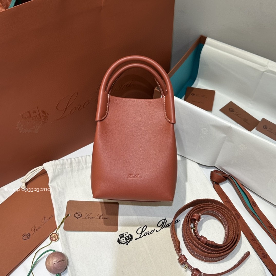 Loro Piana Micro Bale bag Smooth Calfskin FAN0807 Loro Piana Kummel (P500