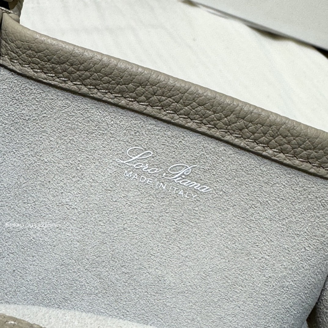 Loro Piana Micro Bale bag Grained Calfskin FAM7943 Light Mastic (D0BU