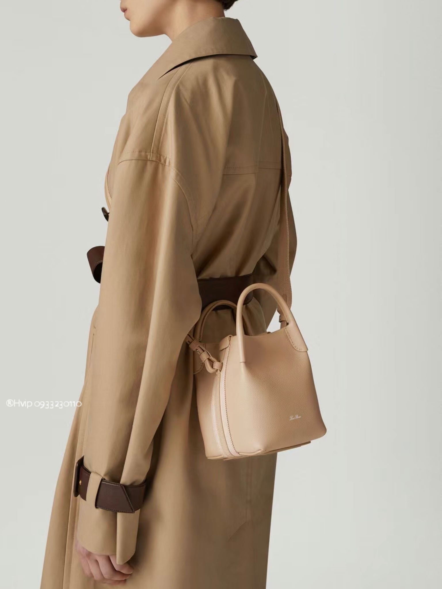 Loro Piana Micro Bale bag Grained Calfskin FAM7943 Light Mastic (D0BU