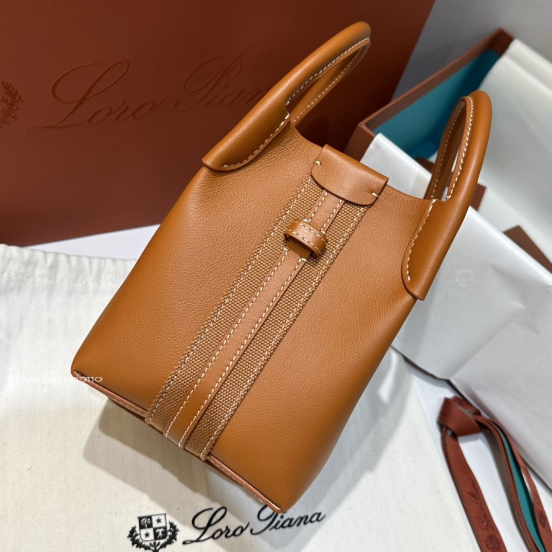 Loro Piana Micro Bale bag Smooth Calfskin FAN0807 Warm Tan (L08P)