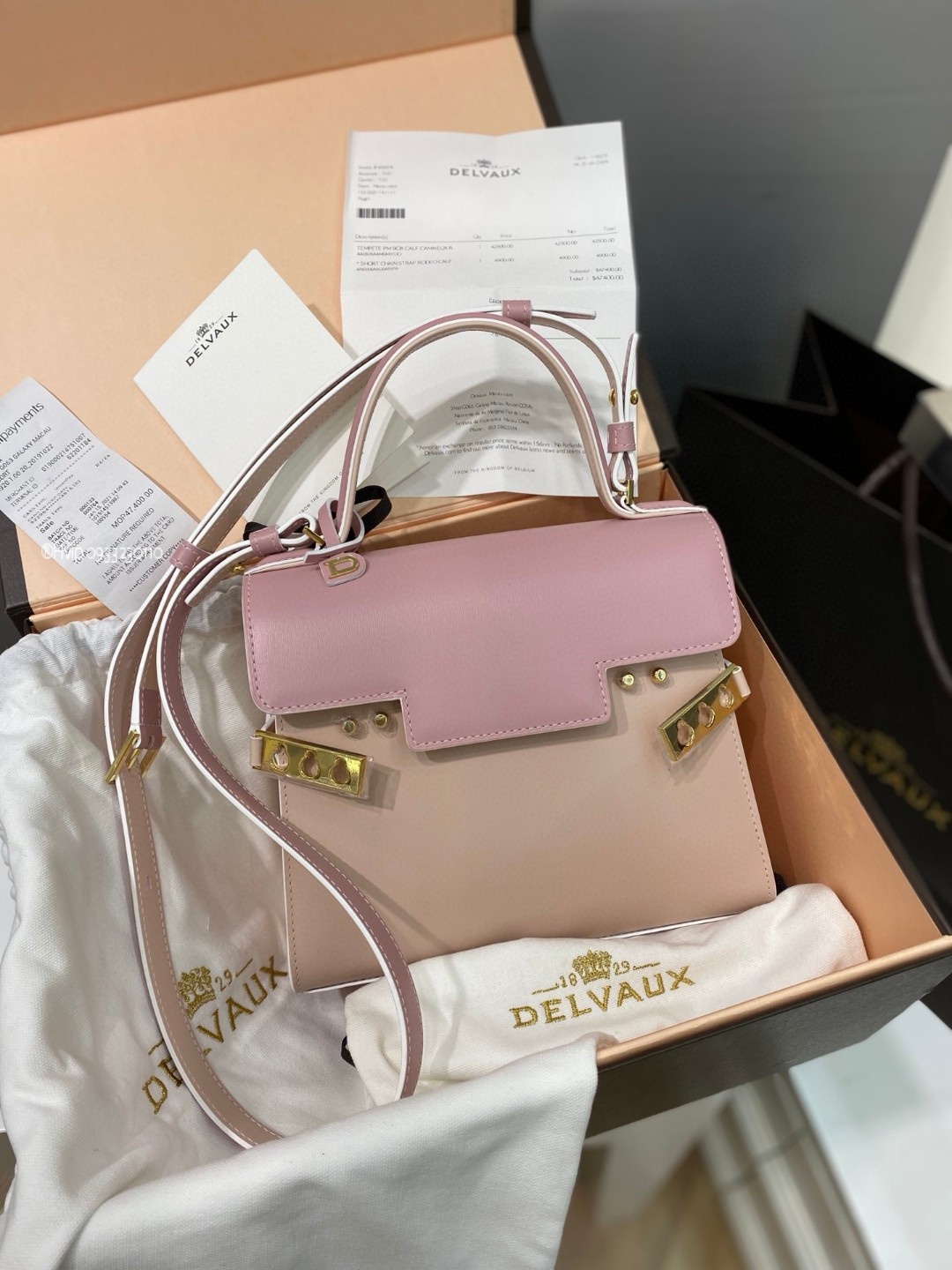 Delvaux Tempete PM in Supple Calf Bi-Colour