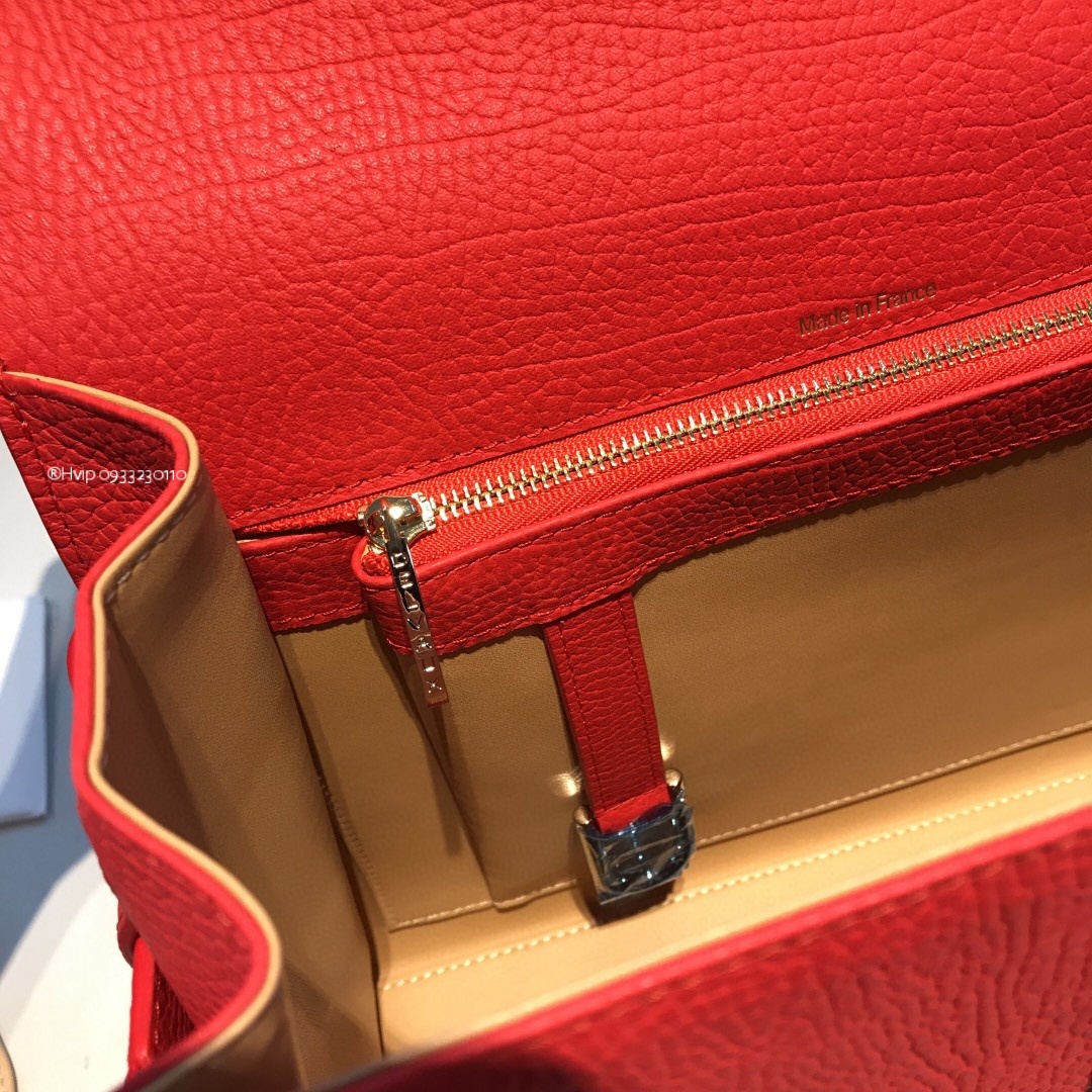 Delvaux Tempête MM in Crispy Calf AA0611AMF red GHW