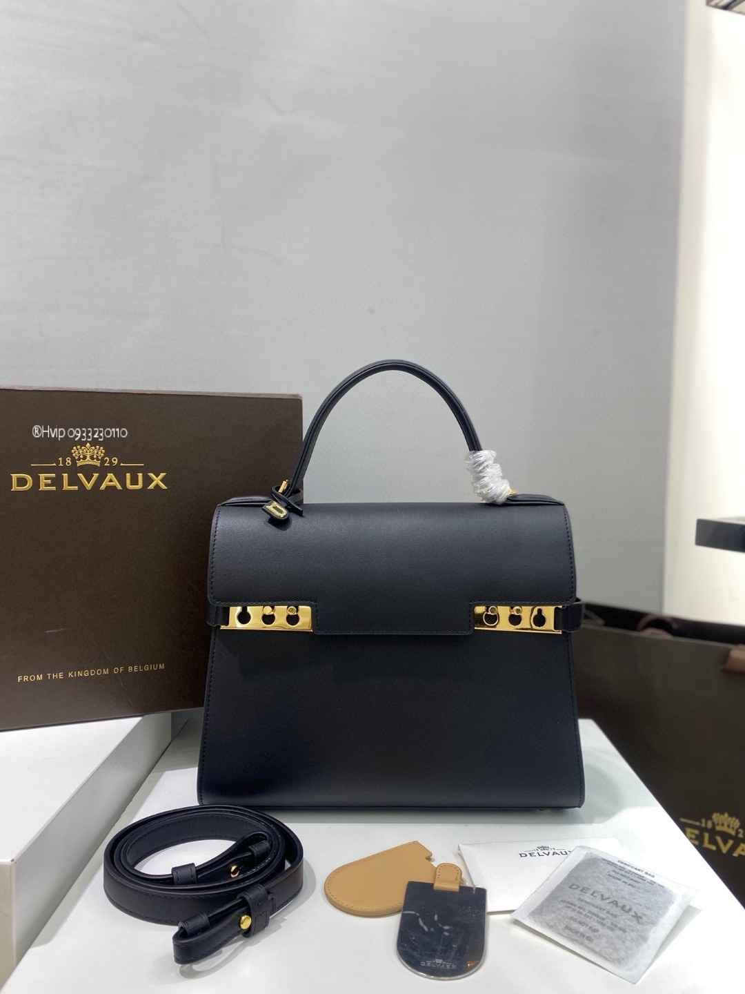 Delvaux Tempête MM in Silky Calf AA0611BQS099ZDO black GHW