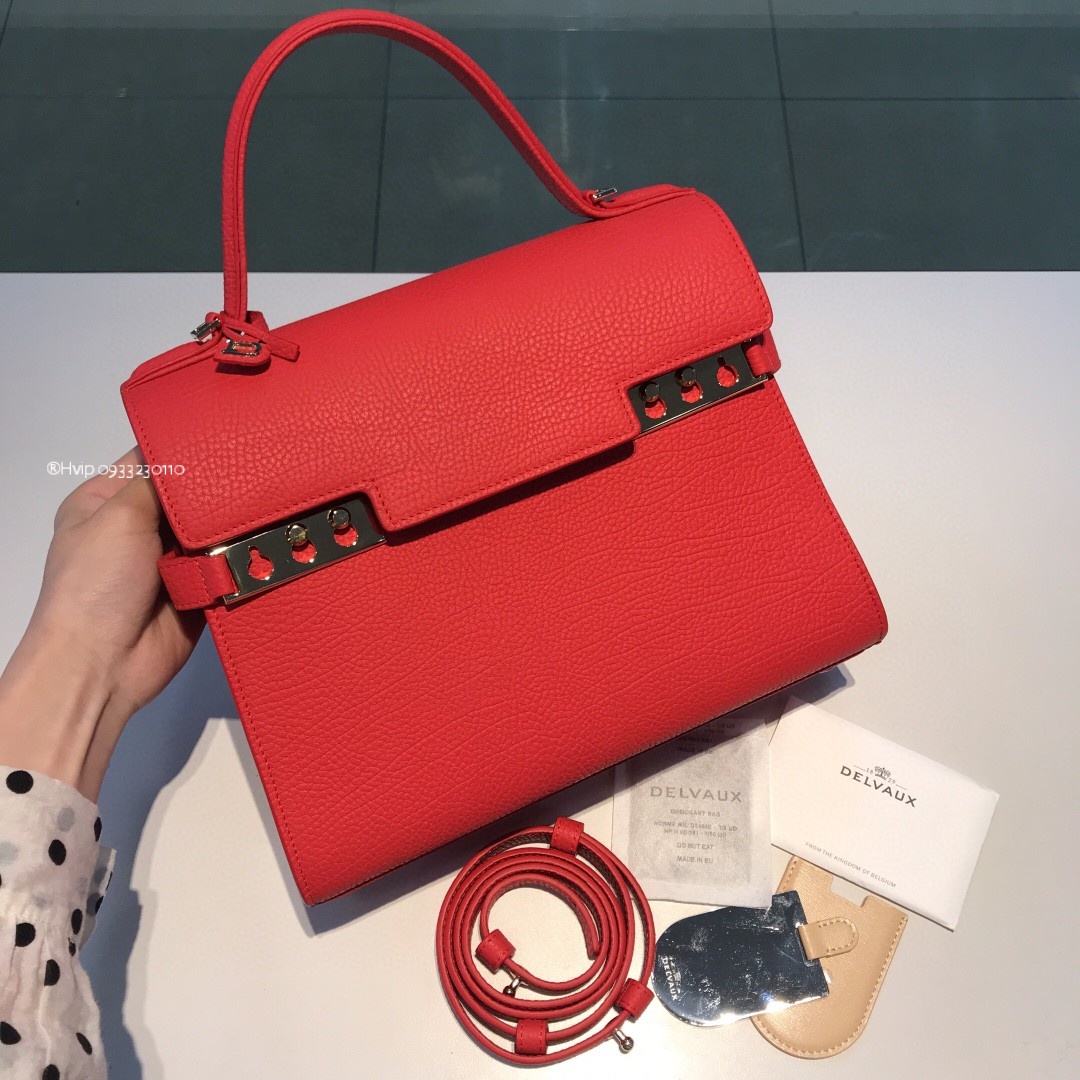 Delvaux Tempête MM in Crispy Calf AA0611AMF red GHW