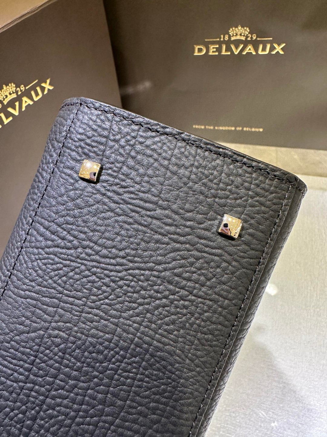 Delvaux Tempête PM in Crispy Calf leather AA0612AMF Black PHW