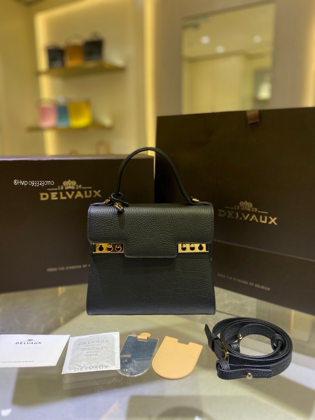 Delvaux Tempête PM in Crispy Calf leather AA0612AMF Black GHW