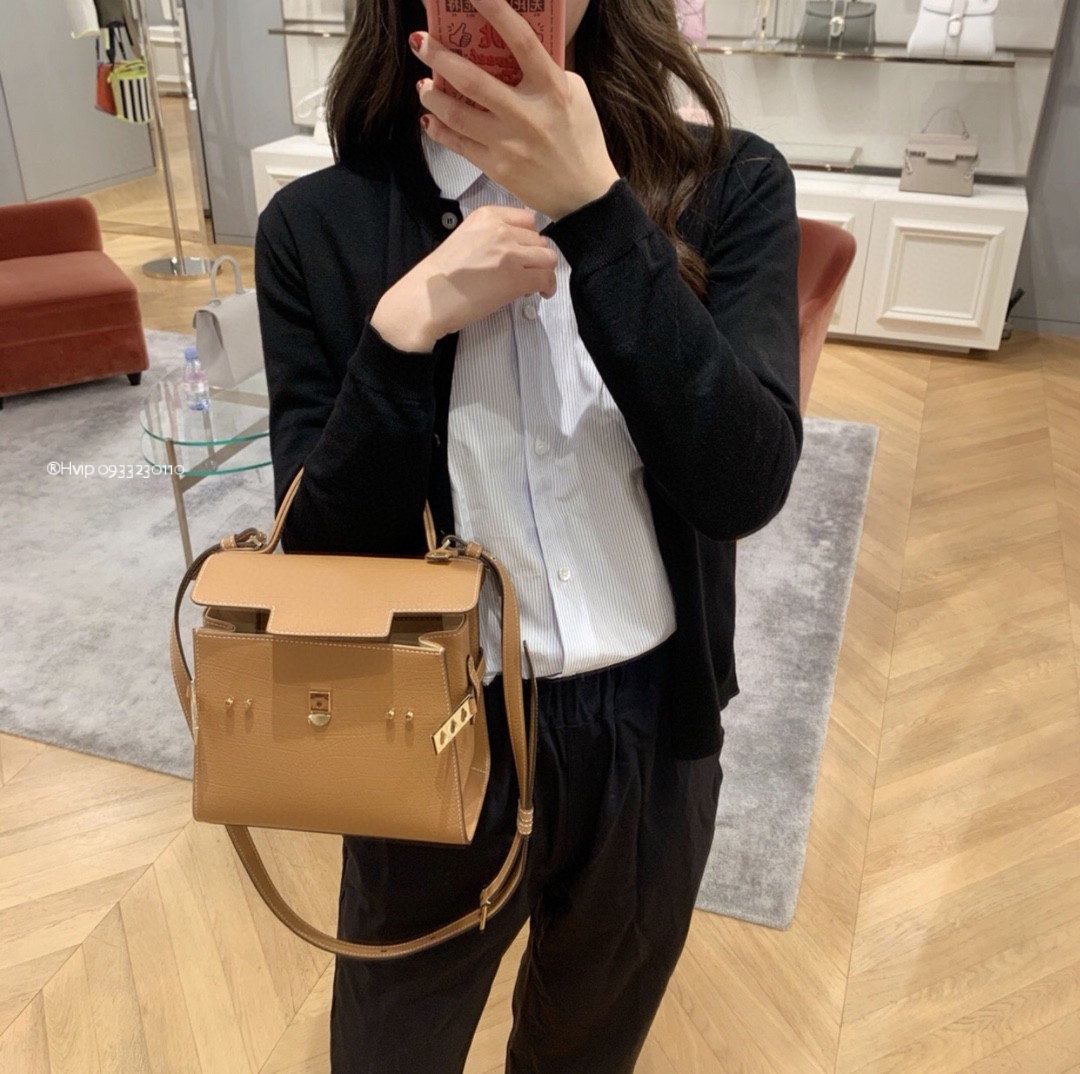 Delvaux Tempête PM in Crispy Calf leather AA0612AMF0ADNDO Vegetal - Ivory