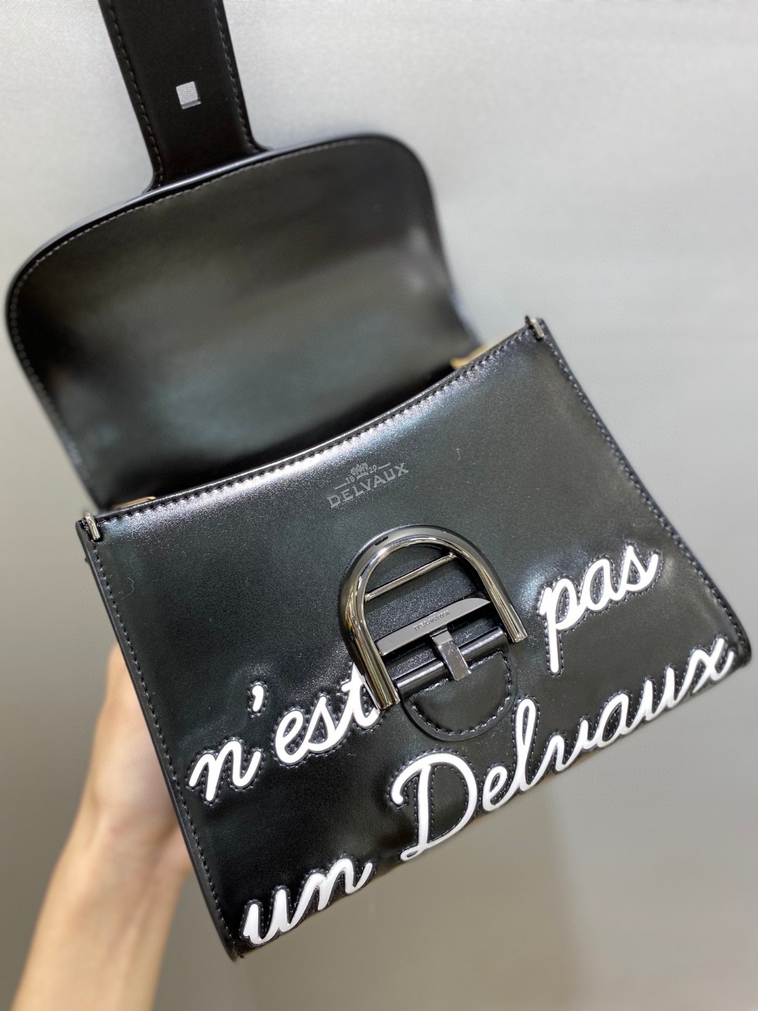Delvaux L'Humour mini in Box Calf black