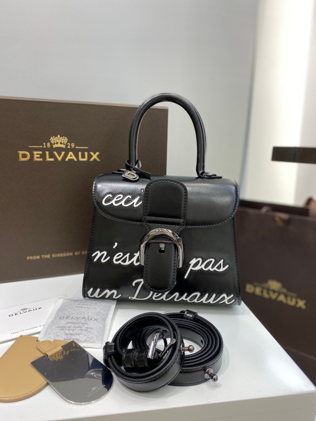 Delvaux L'Humour mini in Box Calf black