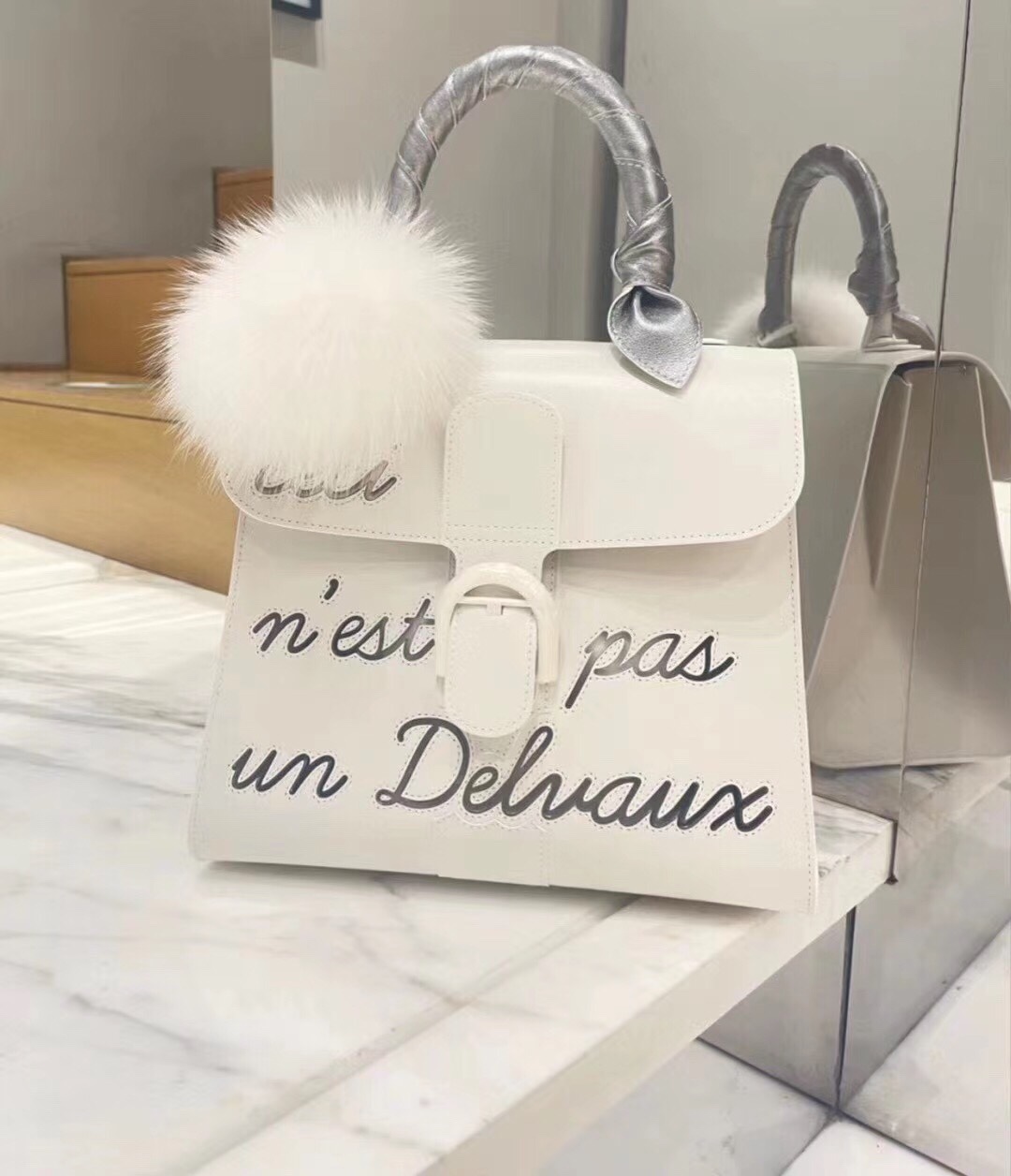 Delvaux L'Humour MM in Box Calf AA0661AAM white