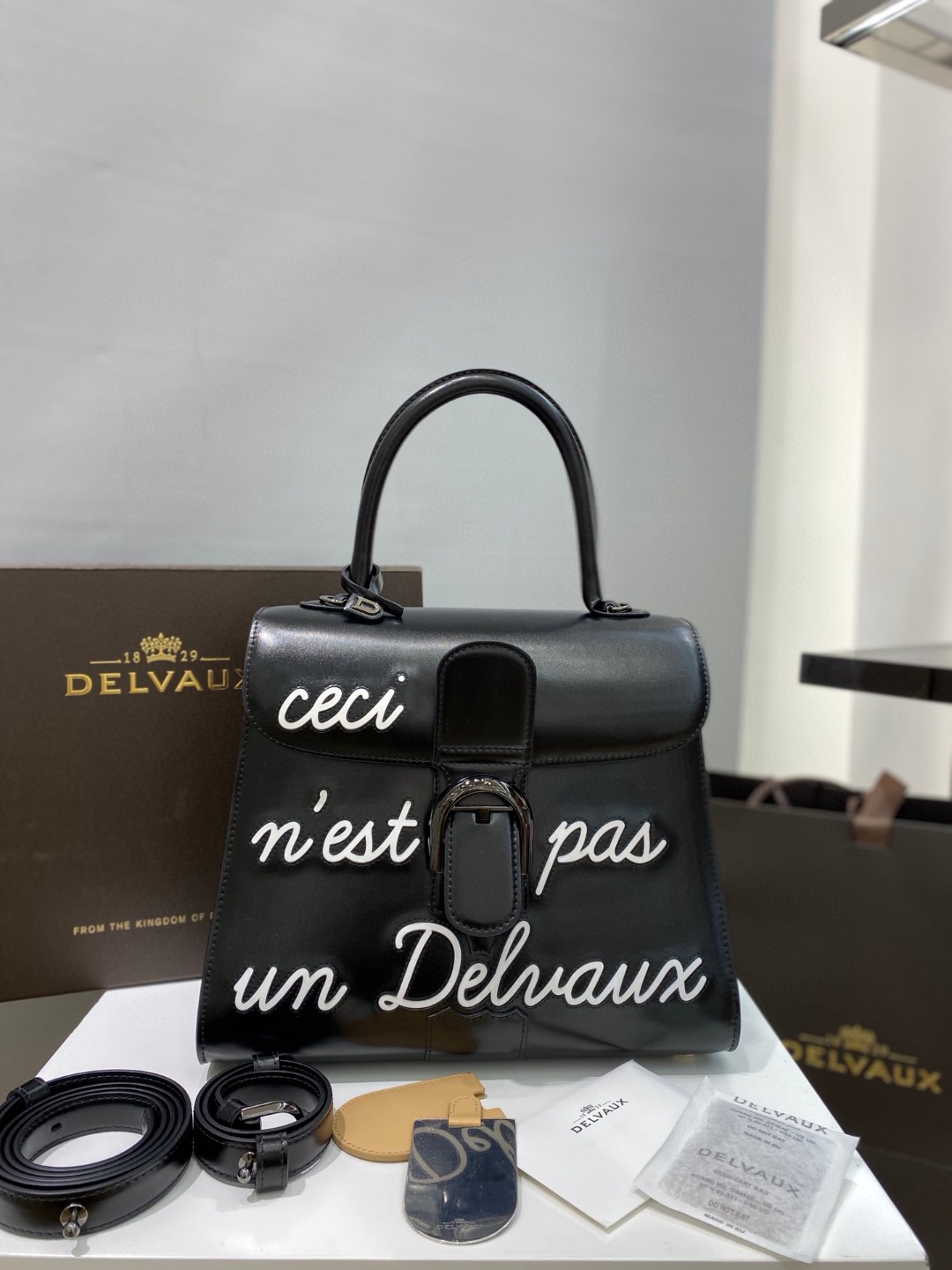 Delvaux L'Humour MM in Box Calf AA0661AAM099ZPN black