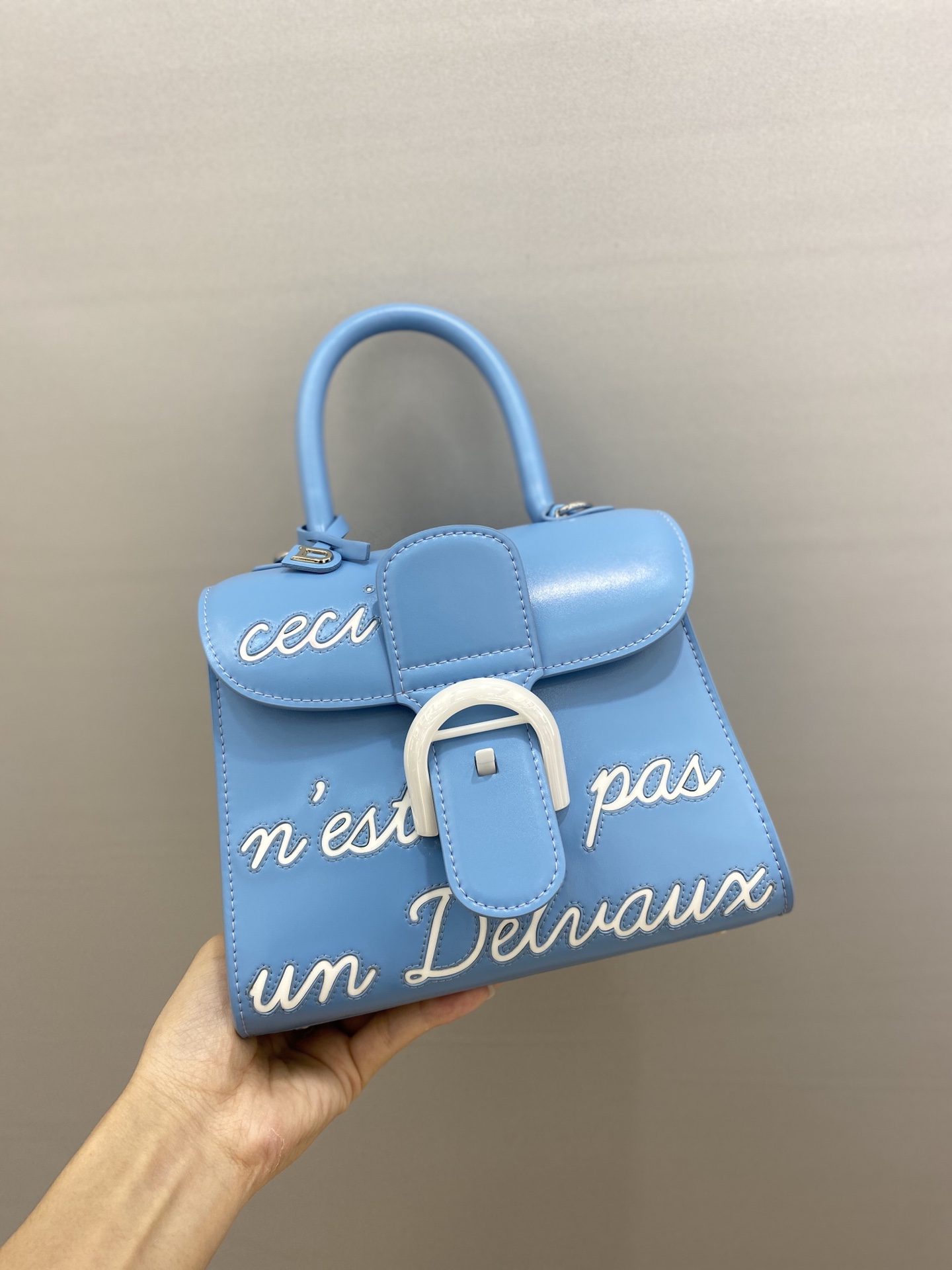 Delvaux L'Humour mini in Box Calf blue