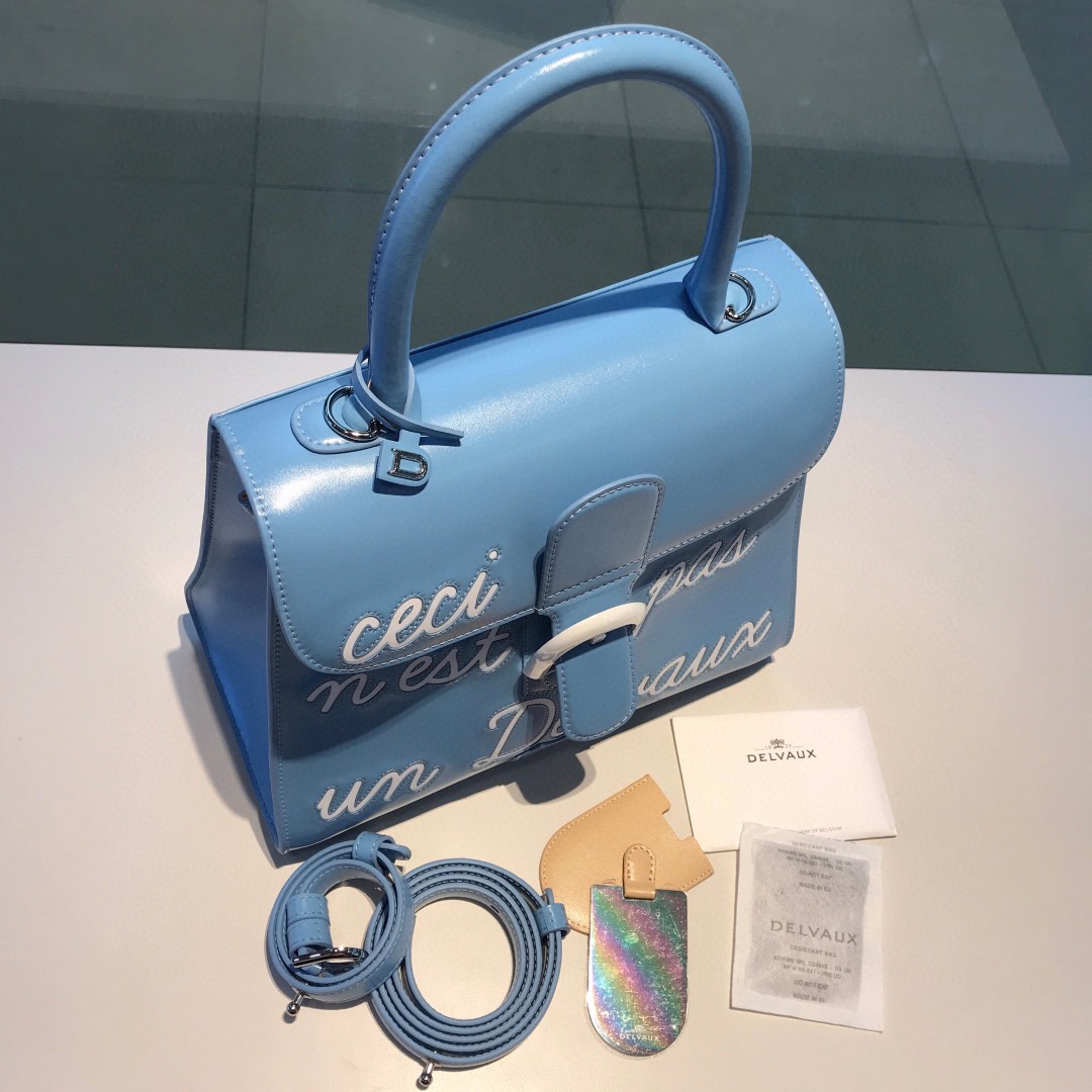 Delvaux L'Humour mini in Box Calf blue