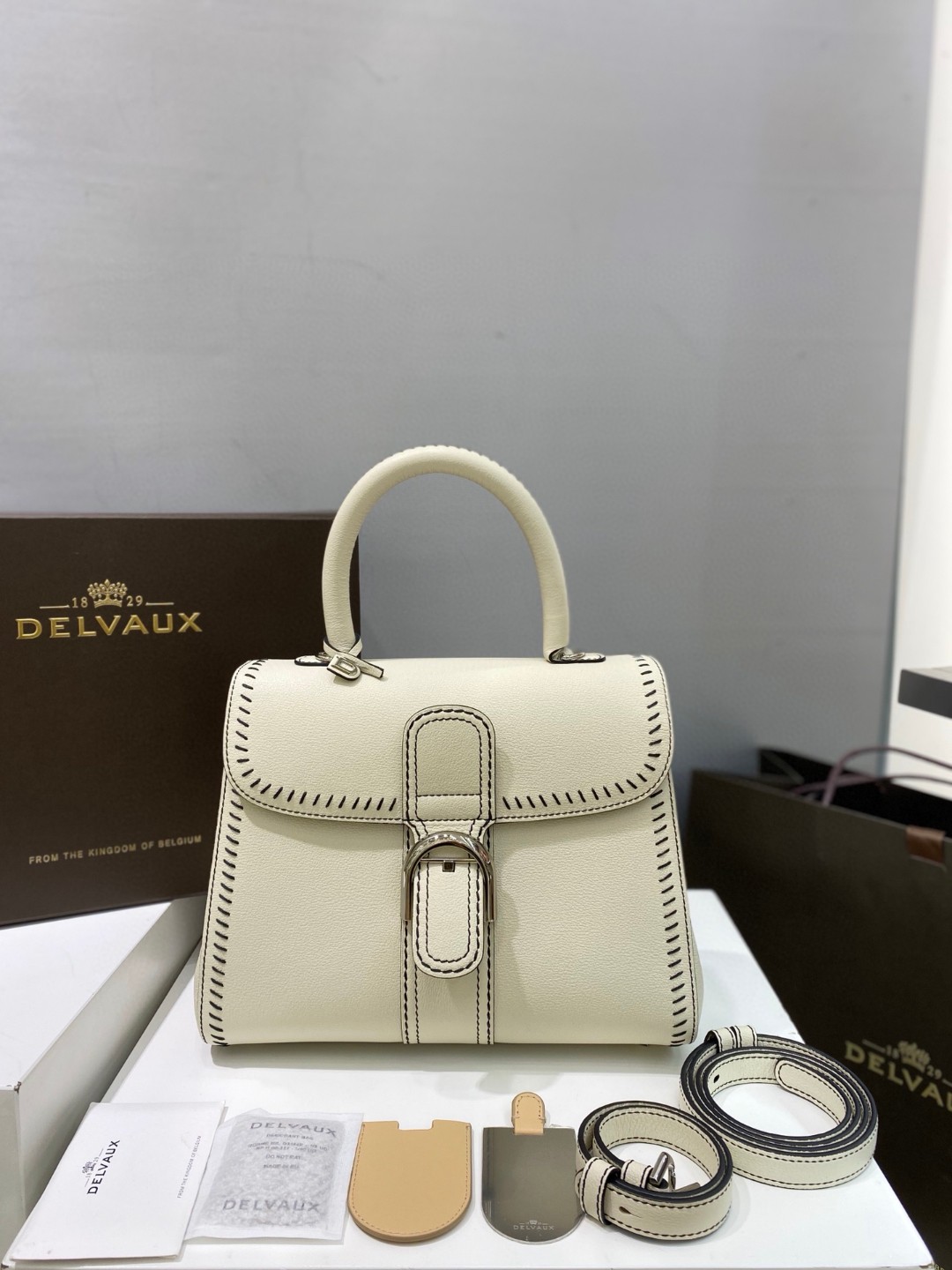 Delvaux Brillant MM Flywheel 2021 white
