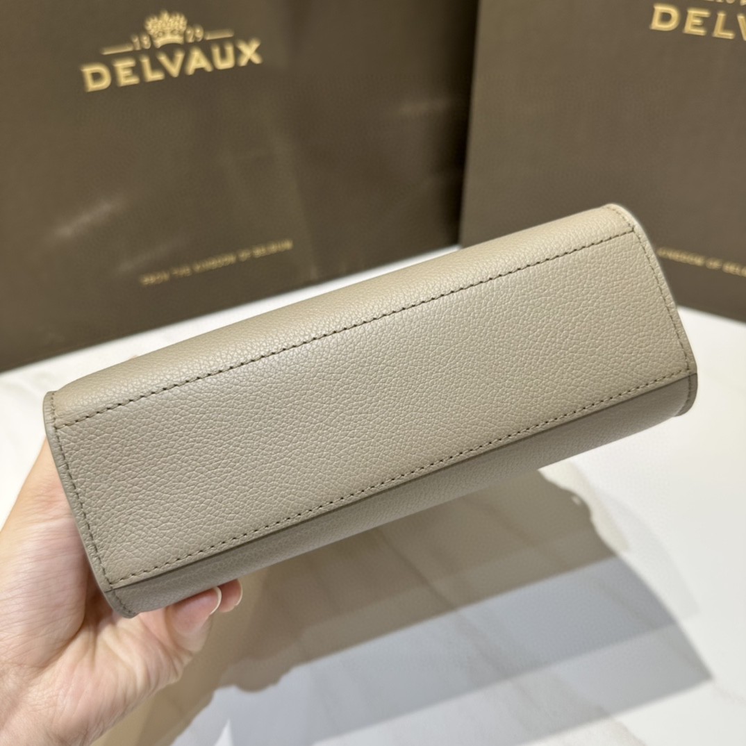 Delvaux Tempête Crush Small in Silky Calf AA0646BQS Sirocco