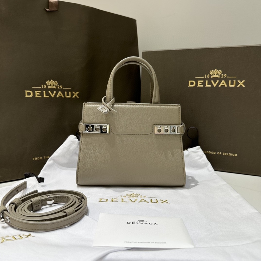 Delvaux Tempête Crush Small in Silky Calf AA0646BQS Sirocco
