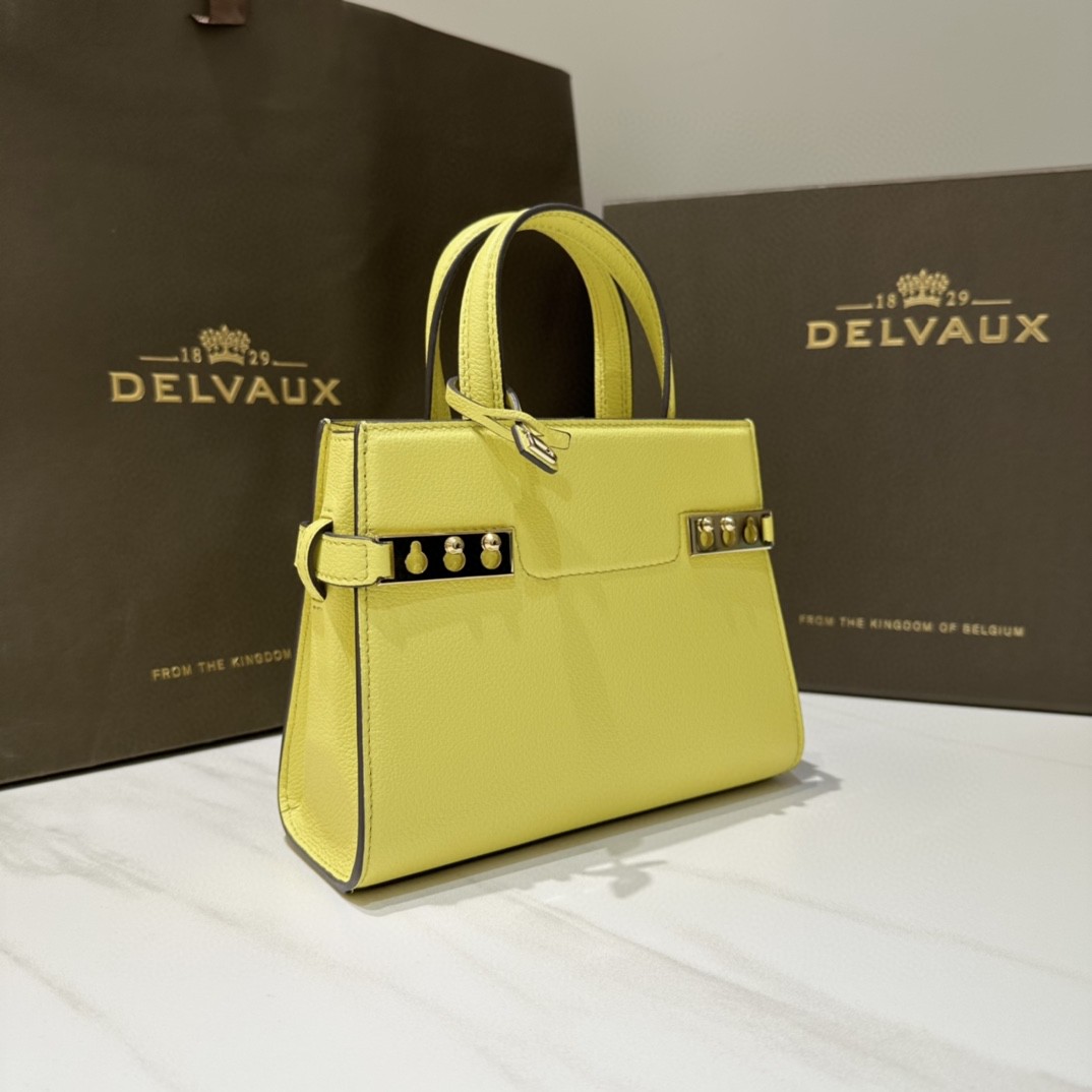 Delvaux Tempête Crush Small in Silky Calf AA0646BQS Yuzu