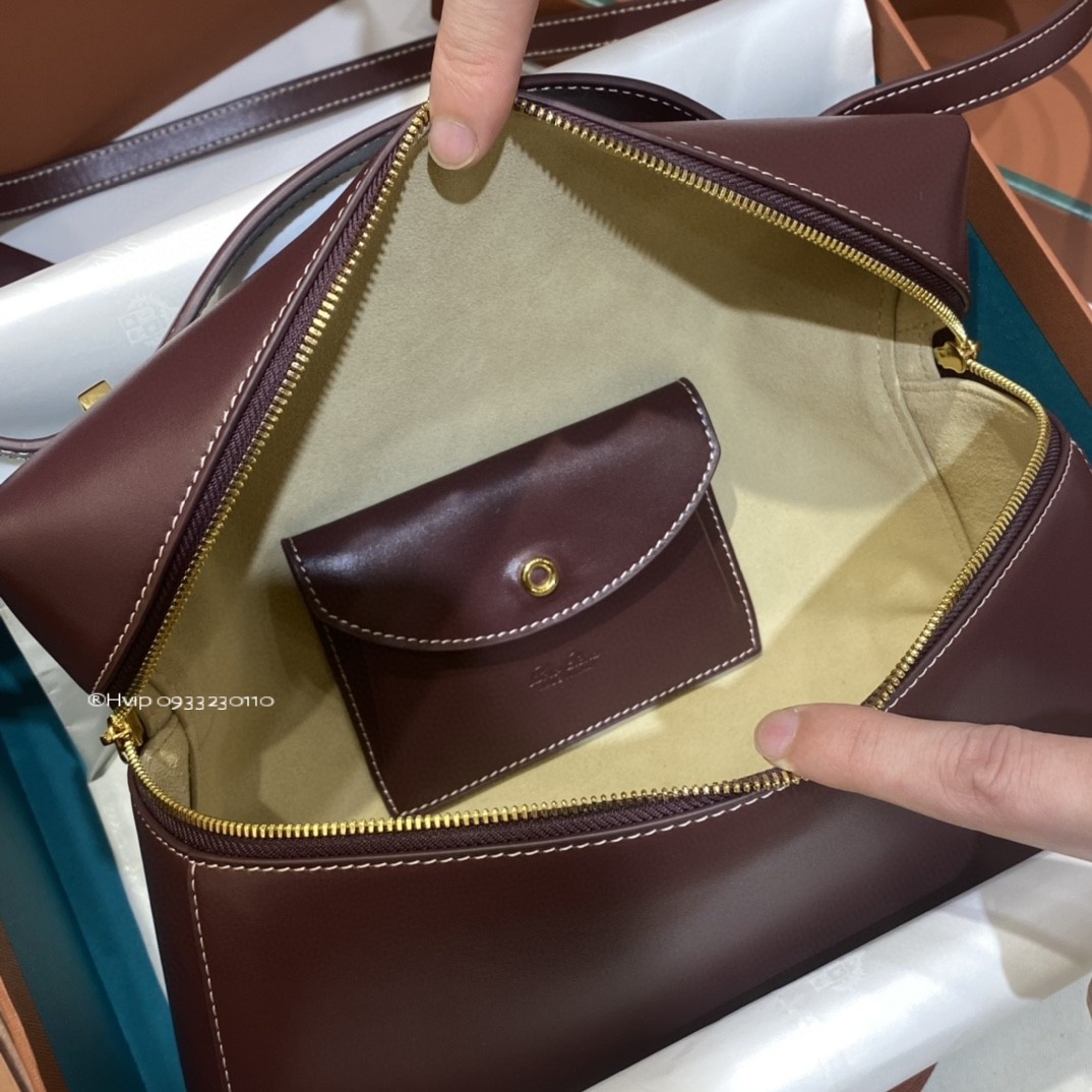 Loro Piana Extra Bag L27 Smooth Calfskin Azuki Beans (Q07N) FAN3462
