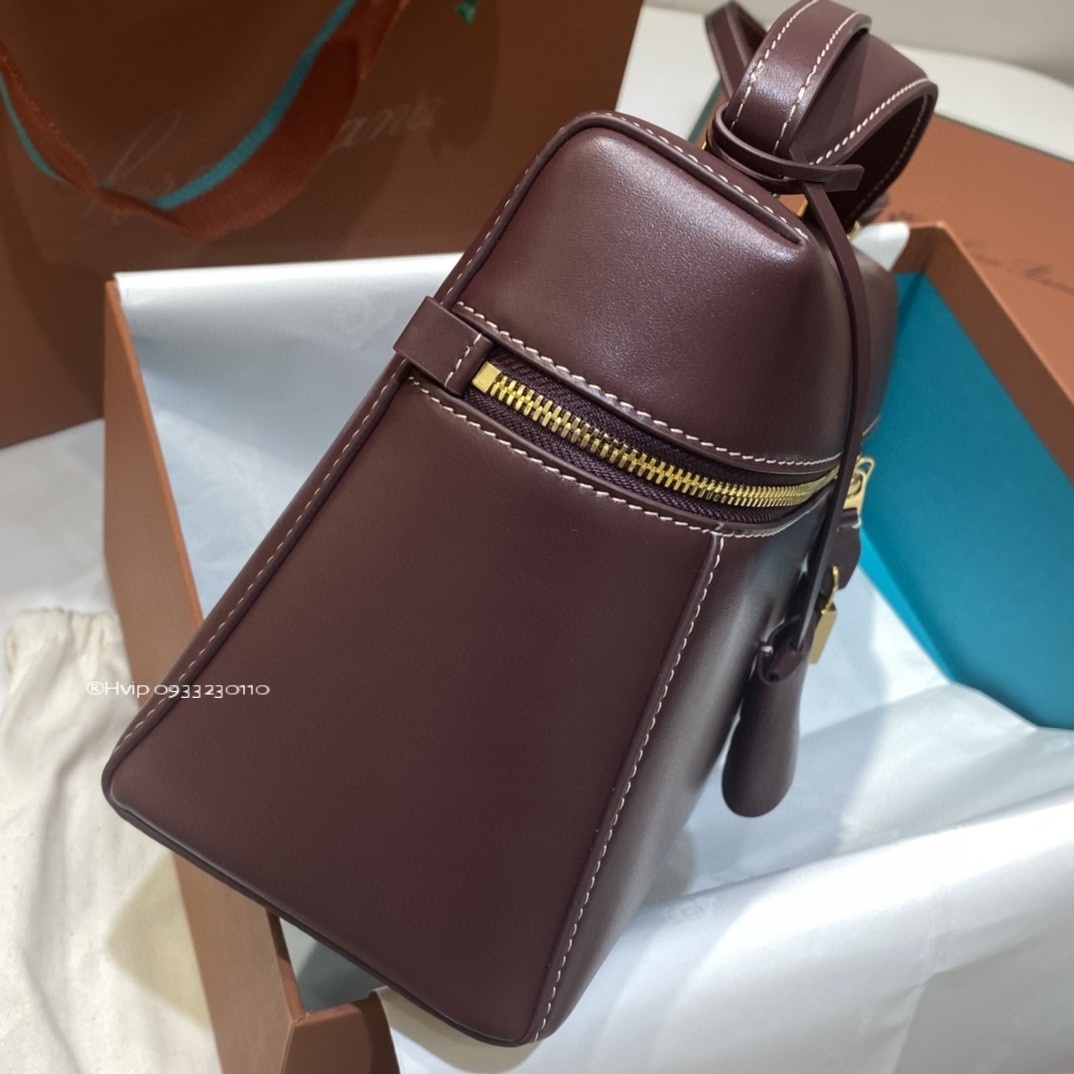 Loro Piana Extra Bag L27 Smooth Calfskin Azuki Beans (Q07N) FAN3462