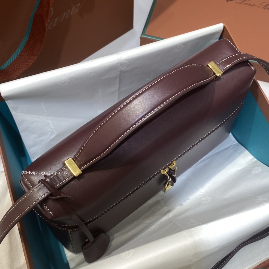 Loro Piana Extra Bag L27 Smooth Calfskin Azuki Beans (Q07N) FAN3462