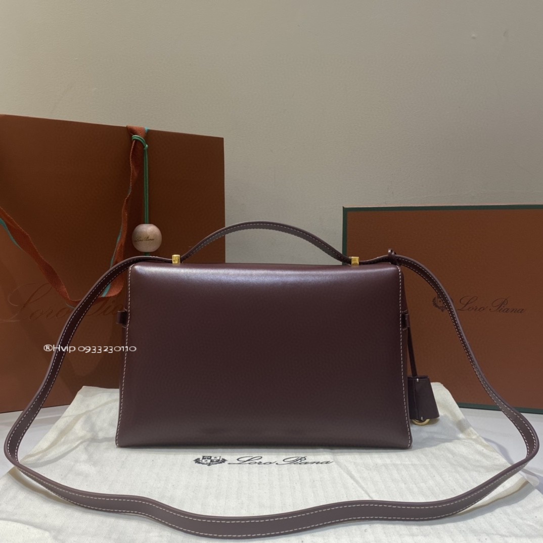 Loro Piana Extra Bag L27 Smooth Calfskin Azuki Beans (Q07N) FAN3462