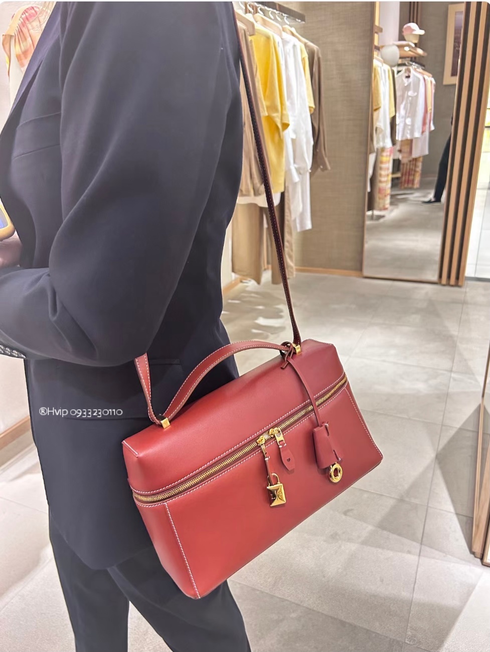 Loro Piana Extra Bag L27 Smooth Calfskin Deep Kummel (P08H) FAN3462