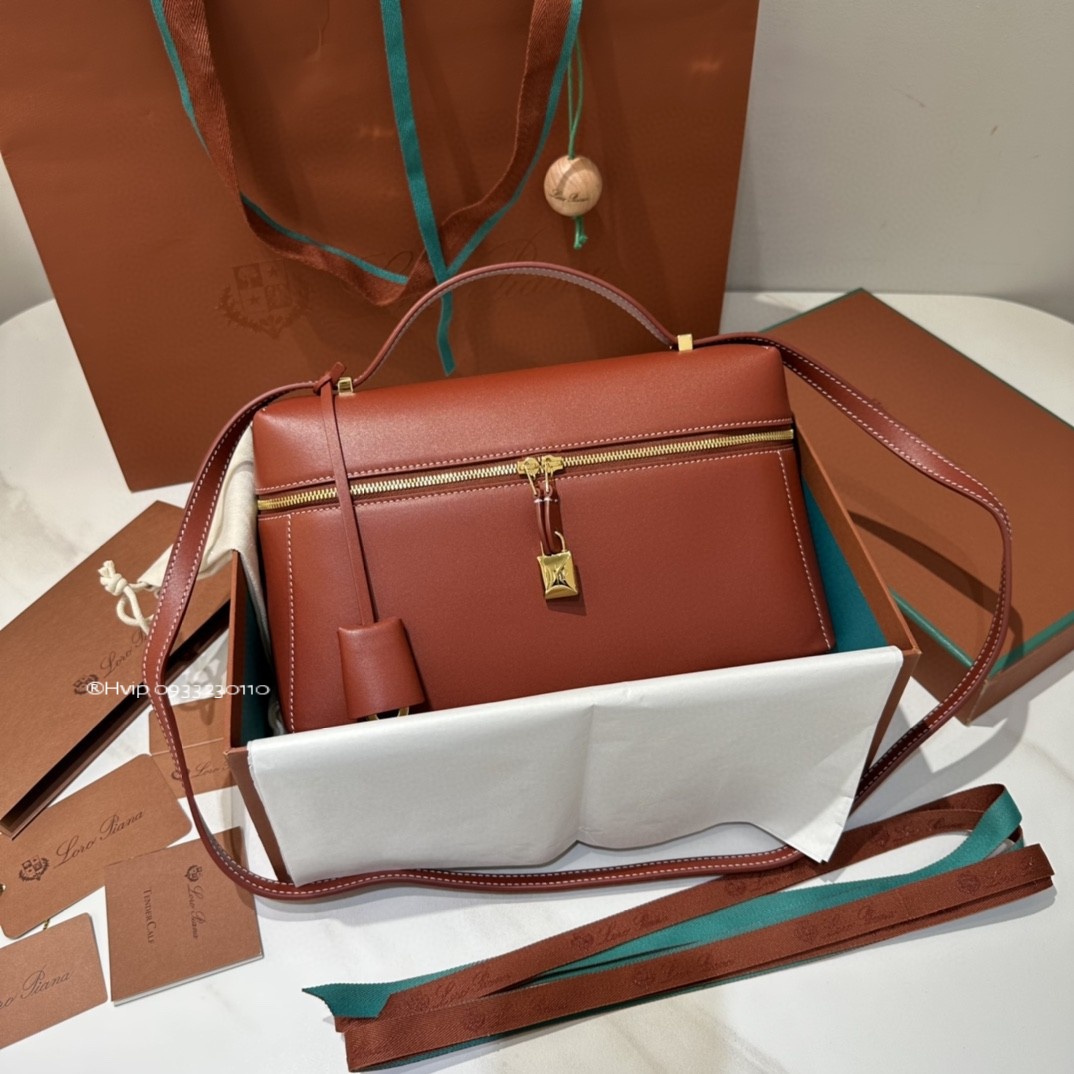 Loro Piana Extra Bag L27 Smooth Calfskin Deep Kummel (P08H) FAN3462