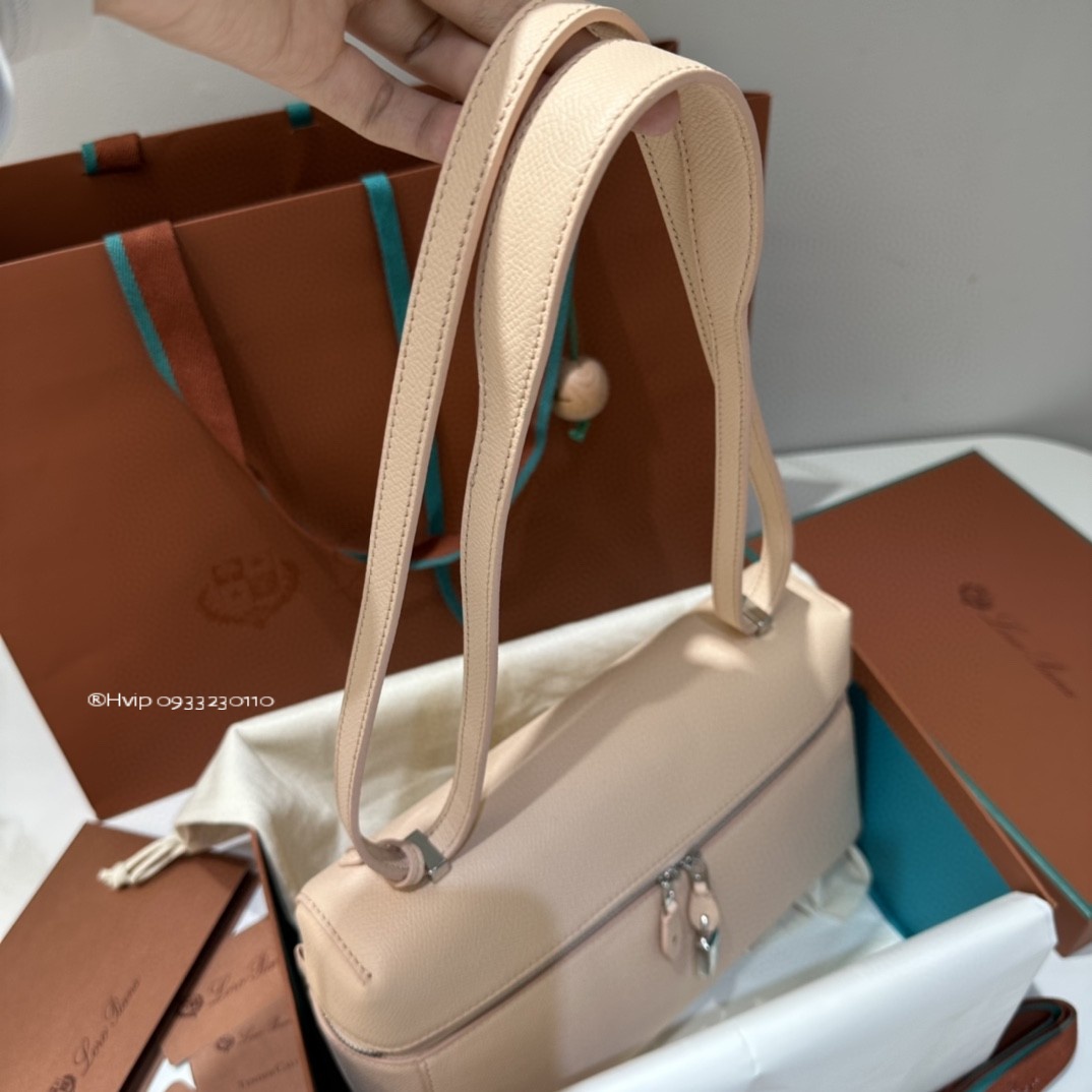 Loro Piana Extra Bag L27 Textured Calfskin pink FAN4085