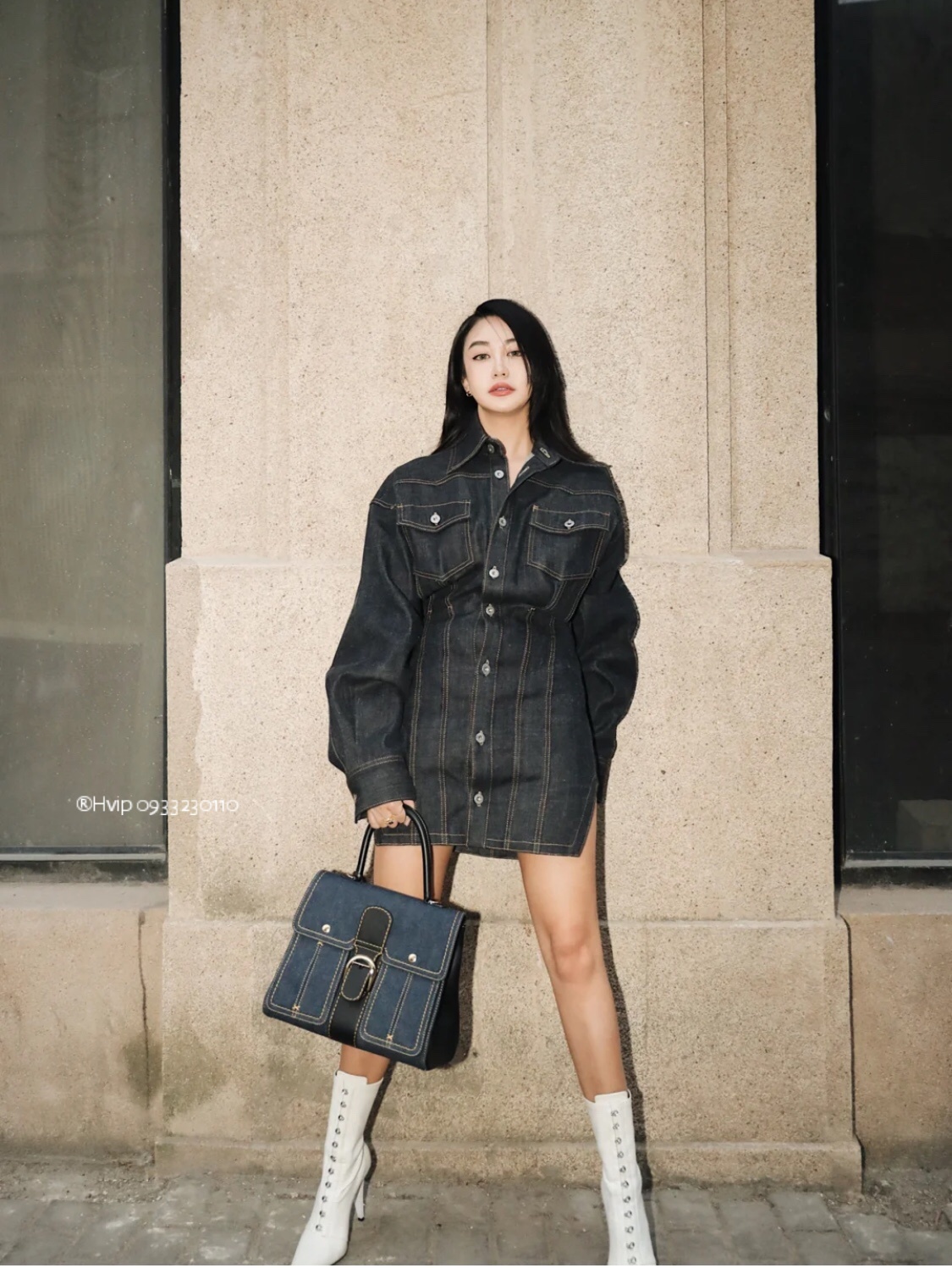 Delvaux Brillant trench denim blue