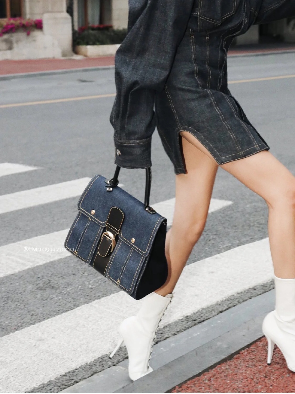 Delvaux Brillant trench denim blue