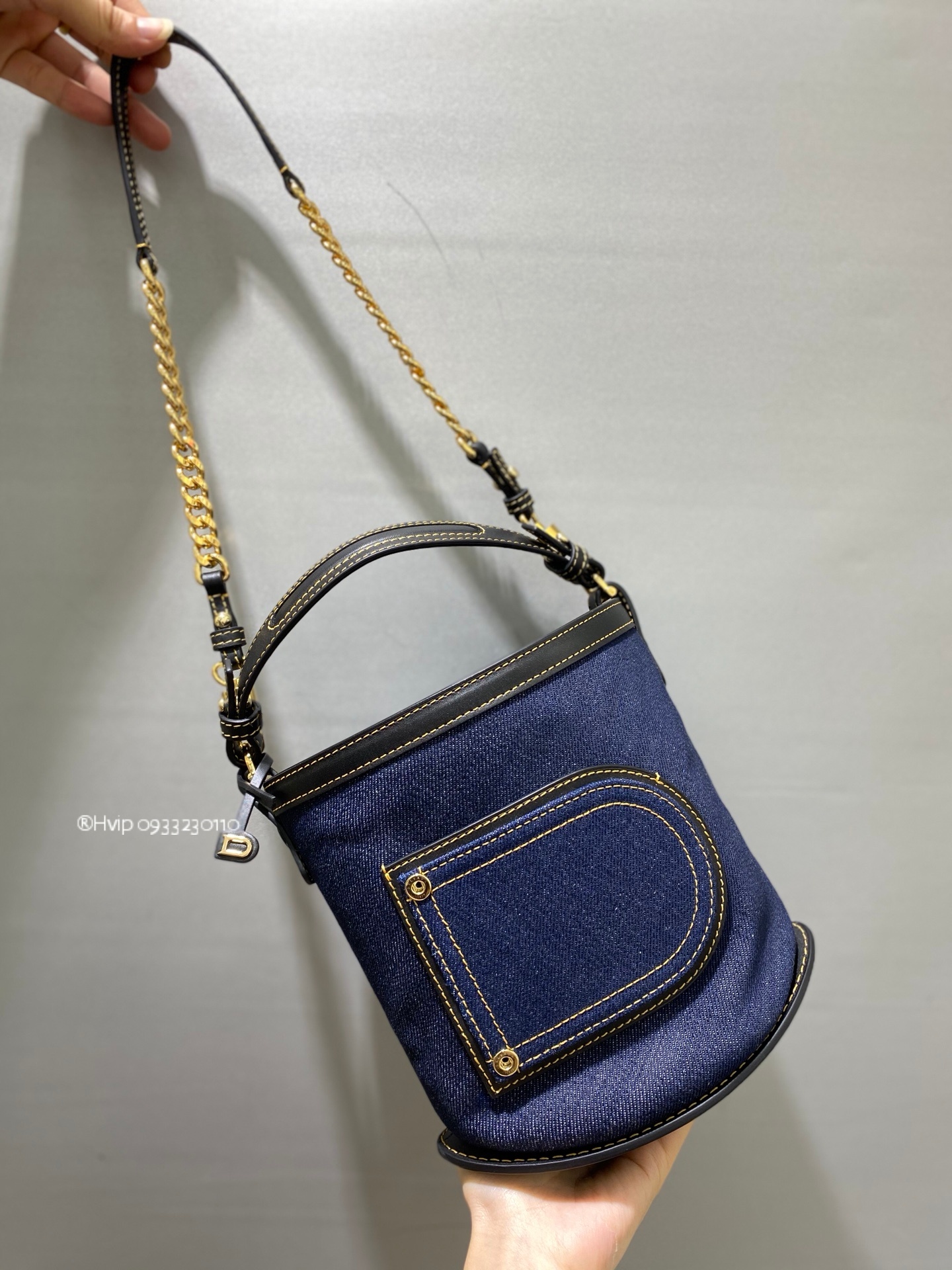 Delvaux Pin Mini Bucket denim blue