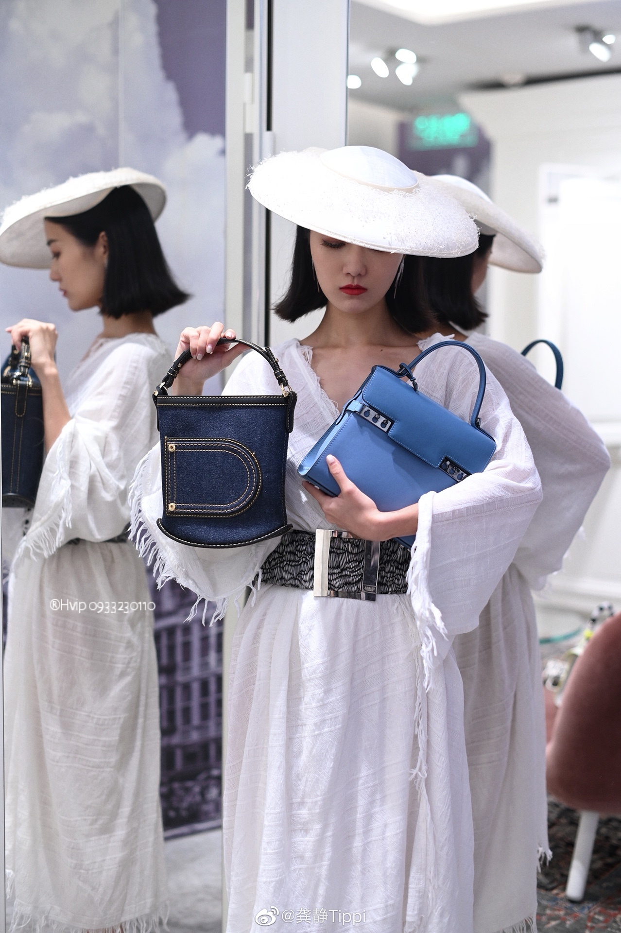 Delvaux Pin Mini Bucket denim blue