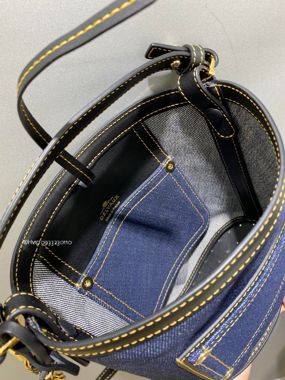 Delvaux Pin Mini Bucket denim blue