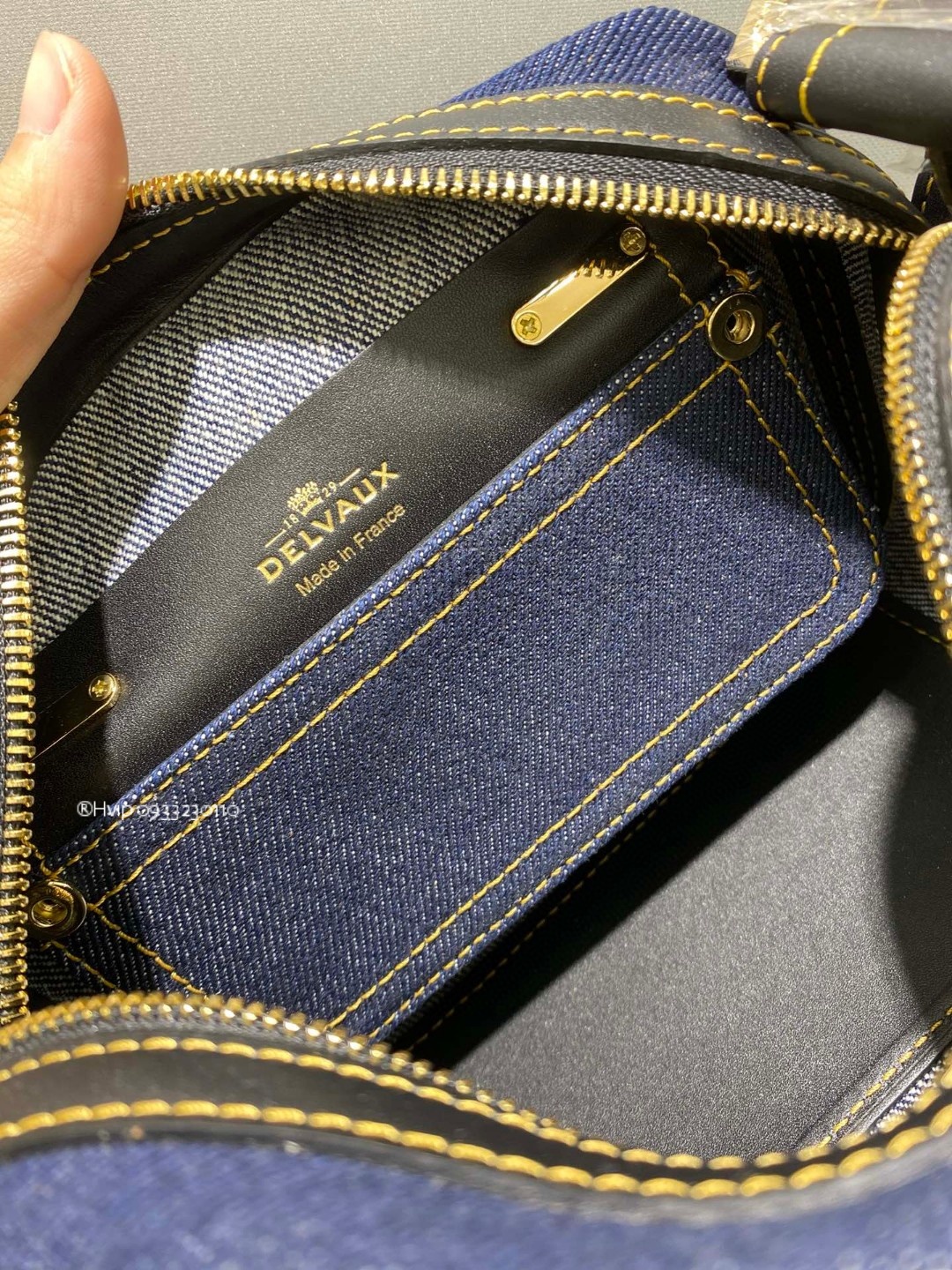 Delvaux Cool Box Nano in denim blue