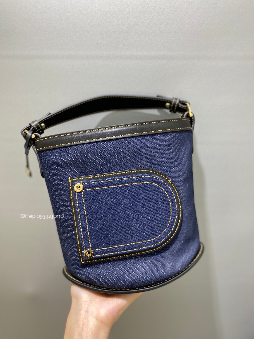 Delvaux Pin Mini Bucket denim blue