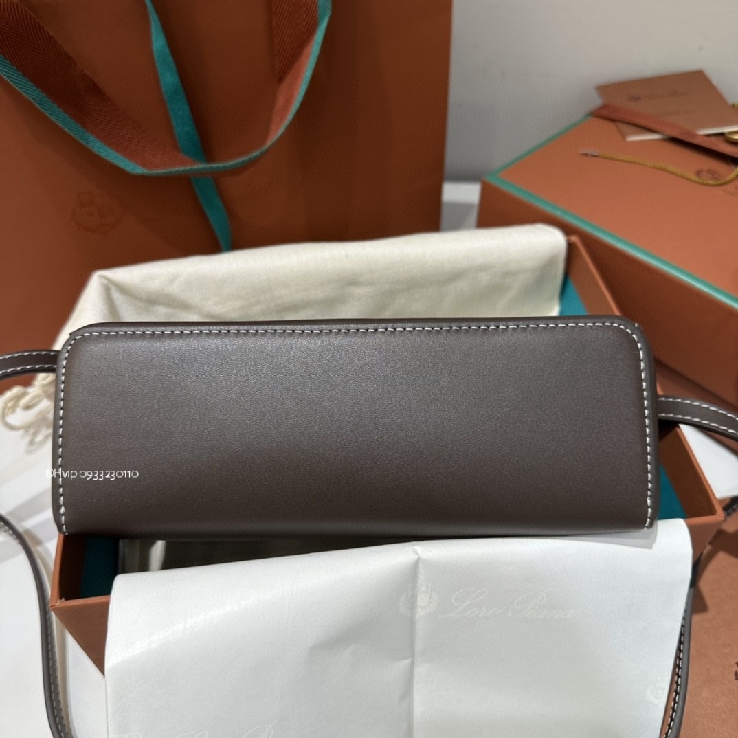 Loro Piana Extra Bag L19 Smooth Calfskin Dark Chocolate Licorice (H0KL)