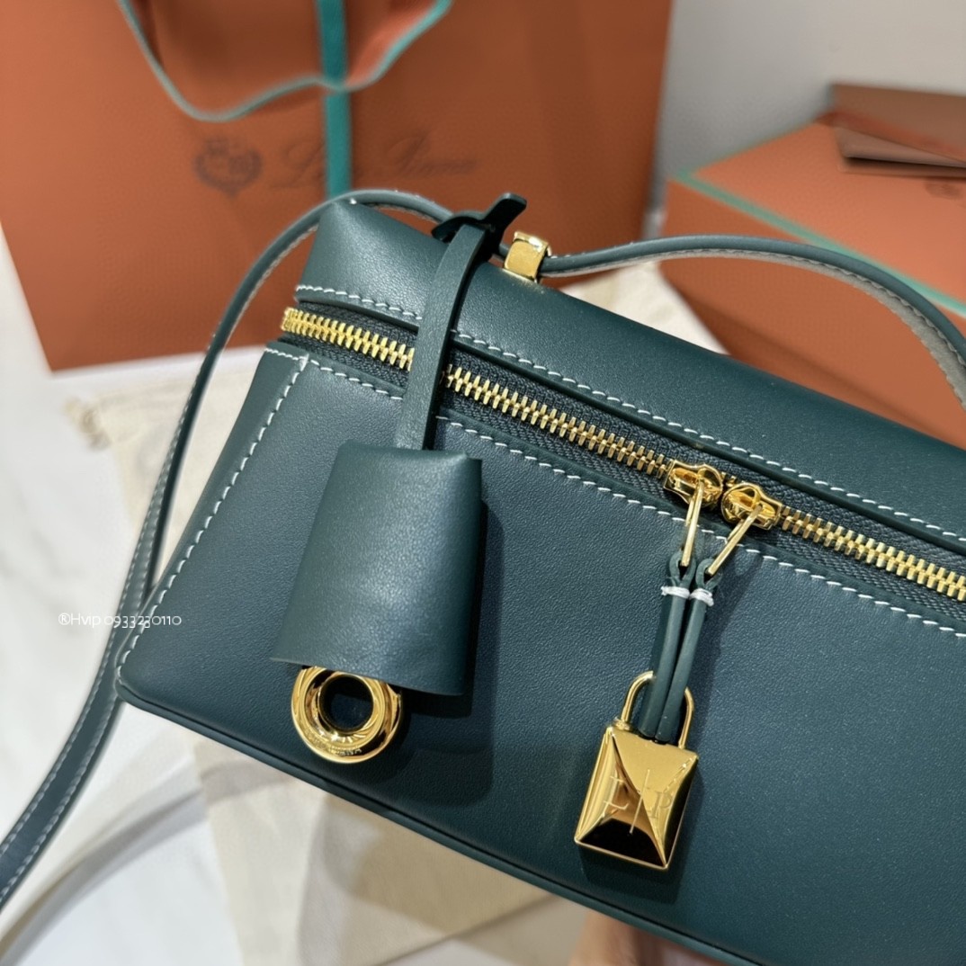 Loro Piana Extra Bag L19 Smooth Calfskin New Petrolio (705G)