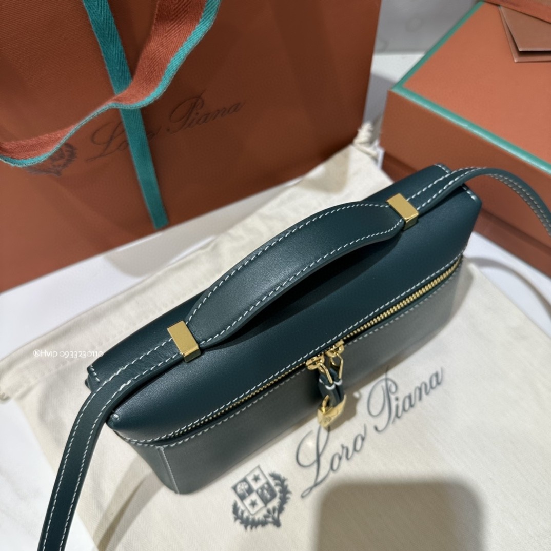 Loro Piana Extra Bag L19 Smooth Calfskin New Petrolio (705G)